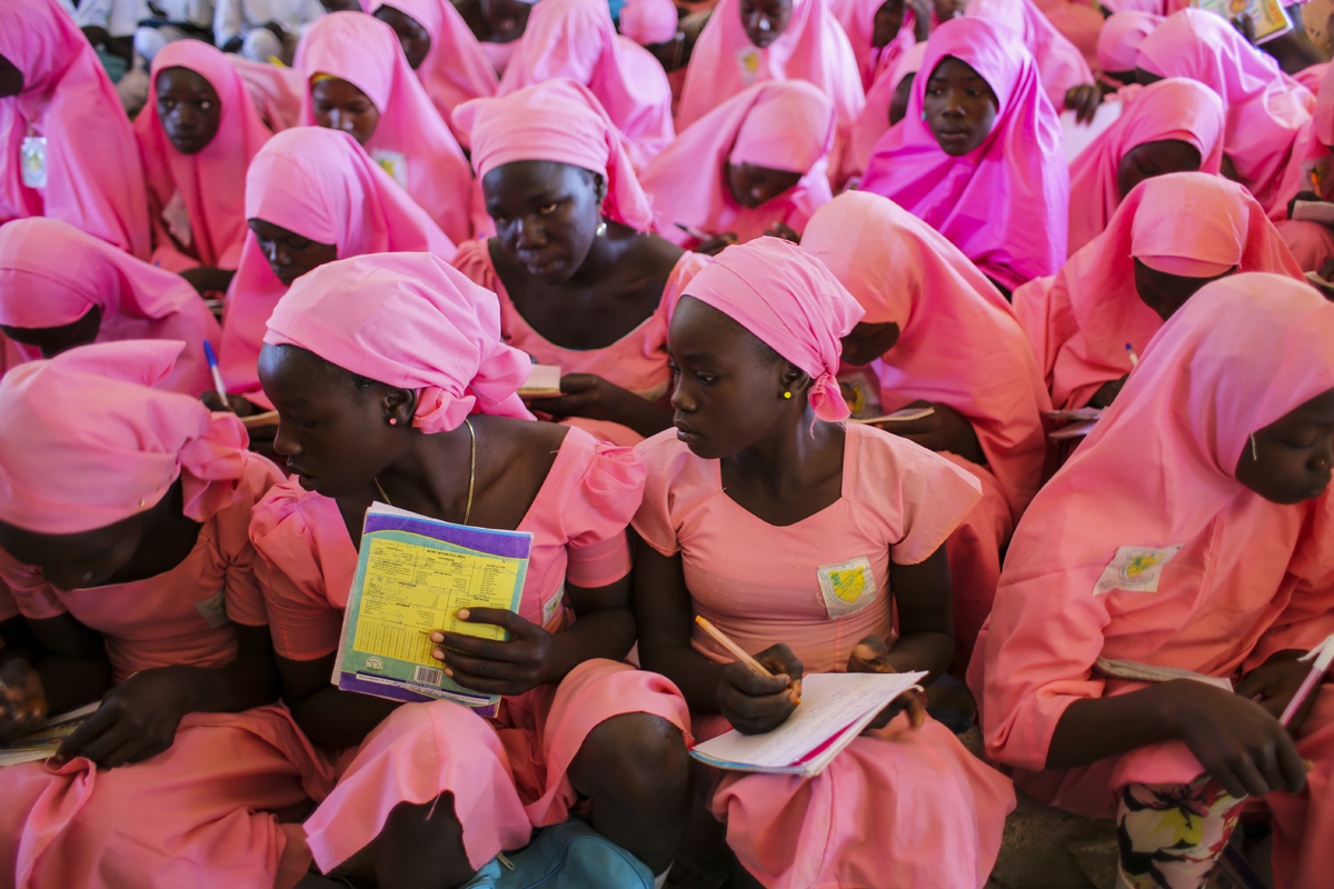 Chicas musulmanas y cristianas en la escuela de Pulka, en pleno territorio de Boko Haram.