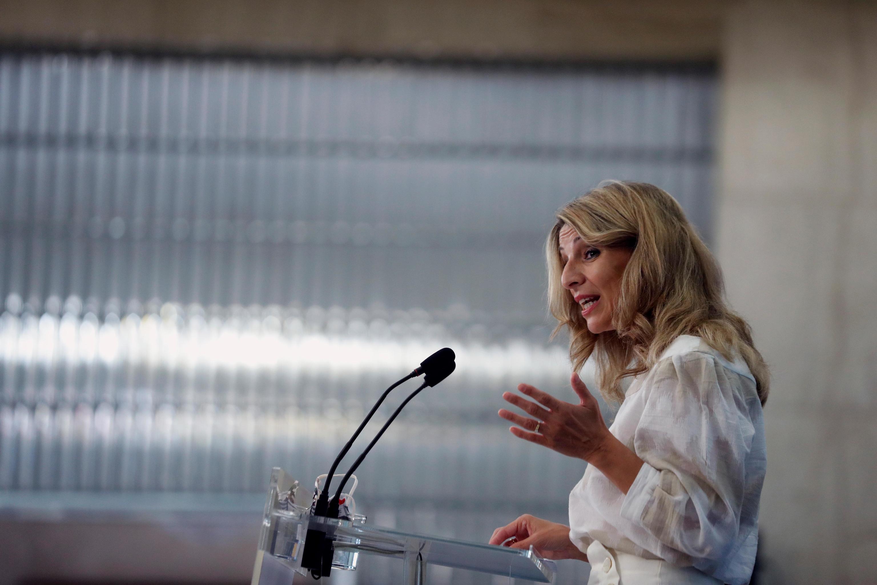 La vicepresidenta tercera, Yolanda Daz, este viernes en Madrid.