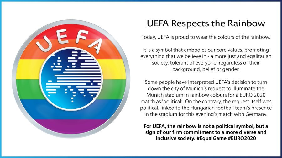 La UEFA viste ahora su logotipo con  los colores arcoris