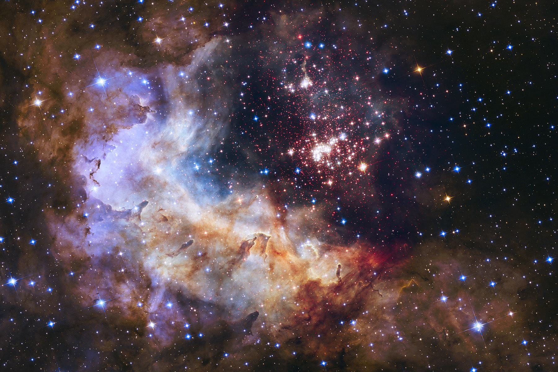 Imagen del Hubble del cmulo estelar Westerlund 2, en la Va Lctea.