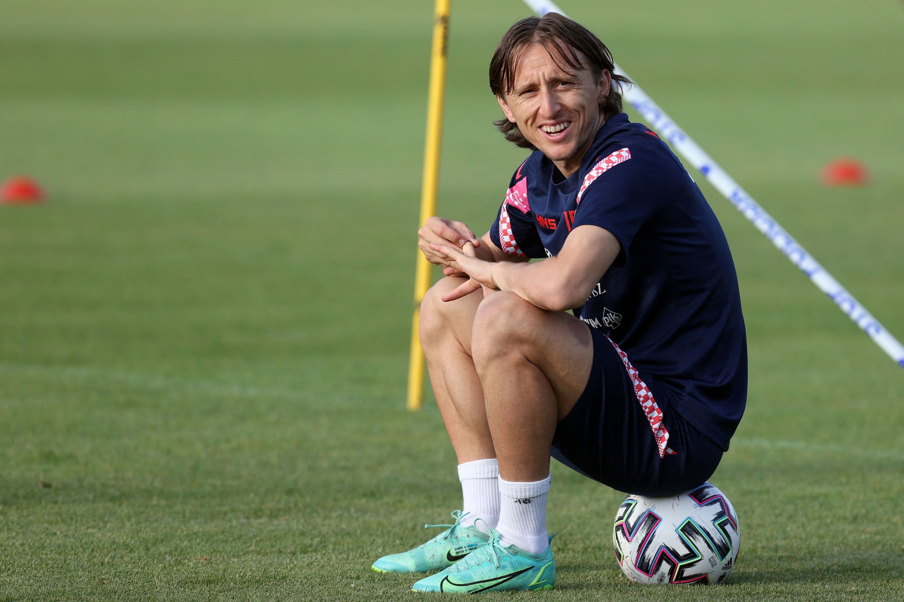 Luka Modric, durante un entrenamiento con Croacia.