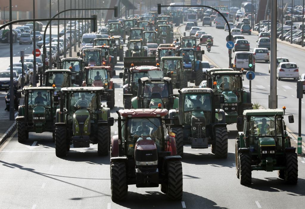 Manifestacin de tractores en Valencia.