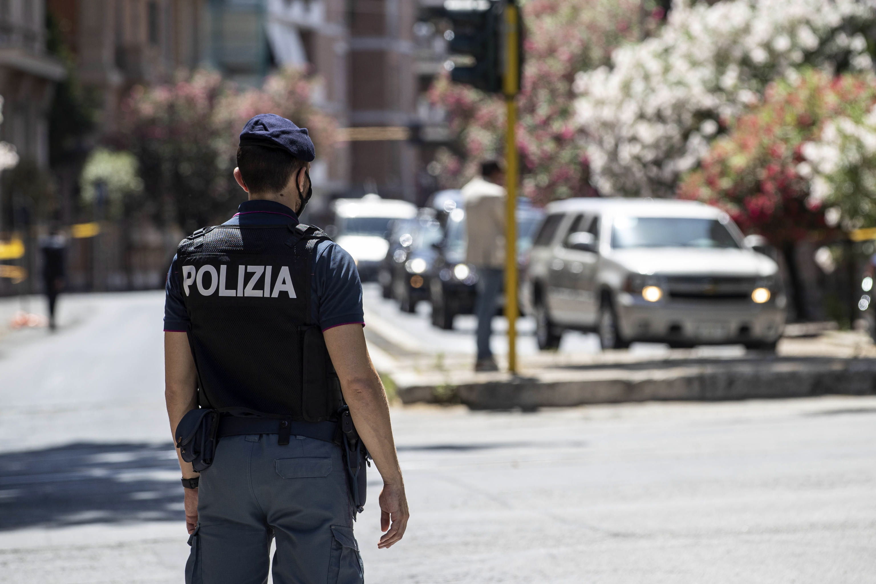 Un oficial de policía, en Roma.