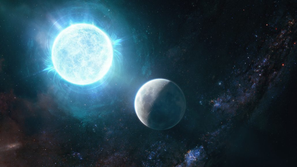 Ilustración de la nueva estrella comparada a la Luna