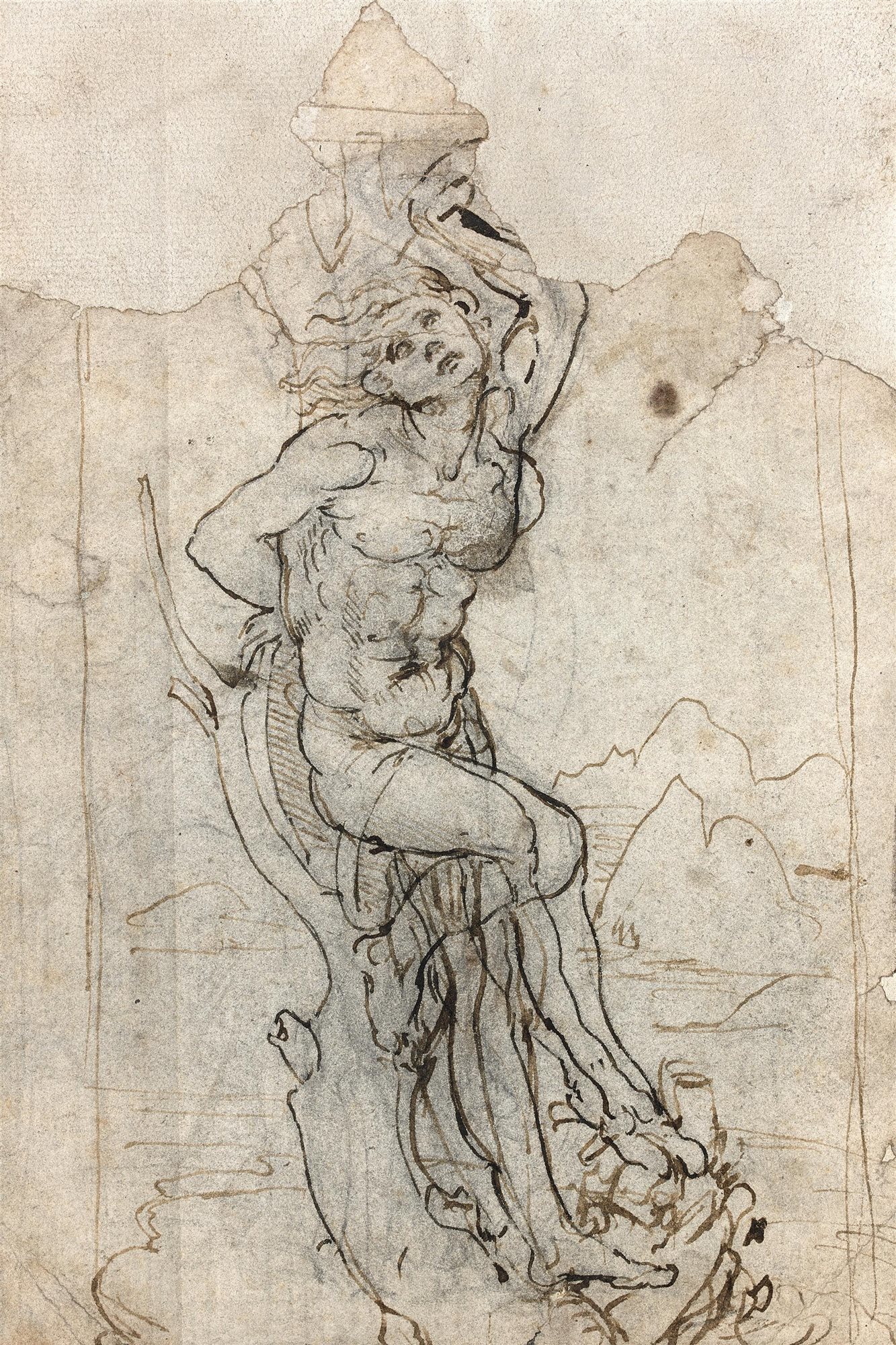 Dibujo del martirio de San Sebastin, Leonardo Da Vinci