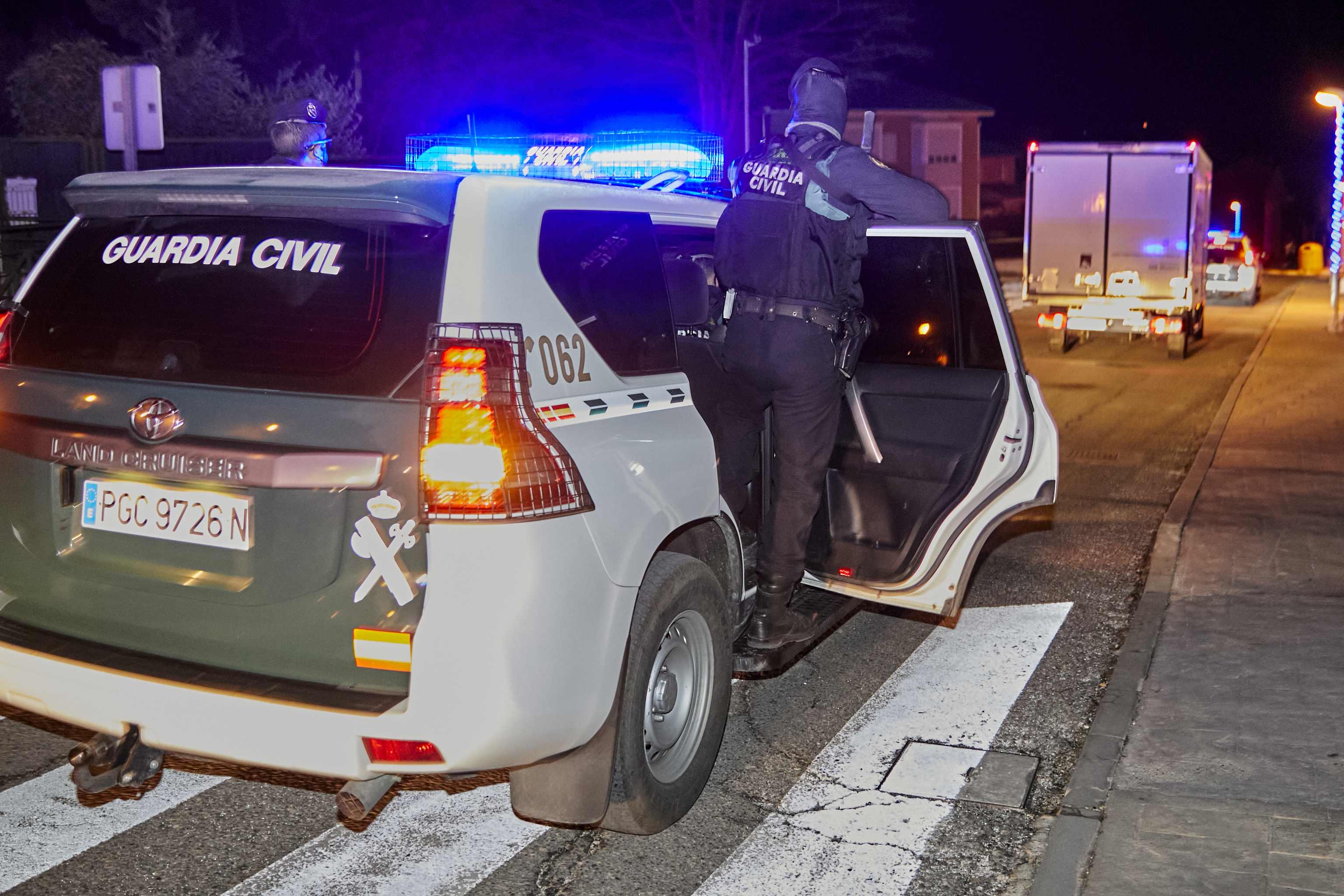 Coche patrulla de la Guardia Civil, en Burgos.