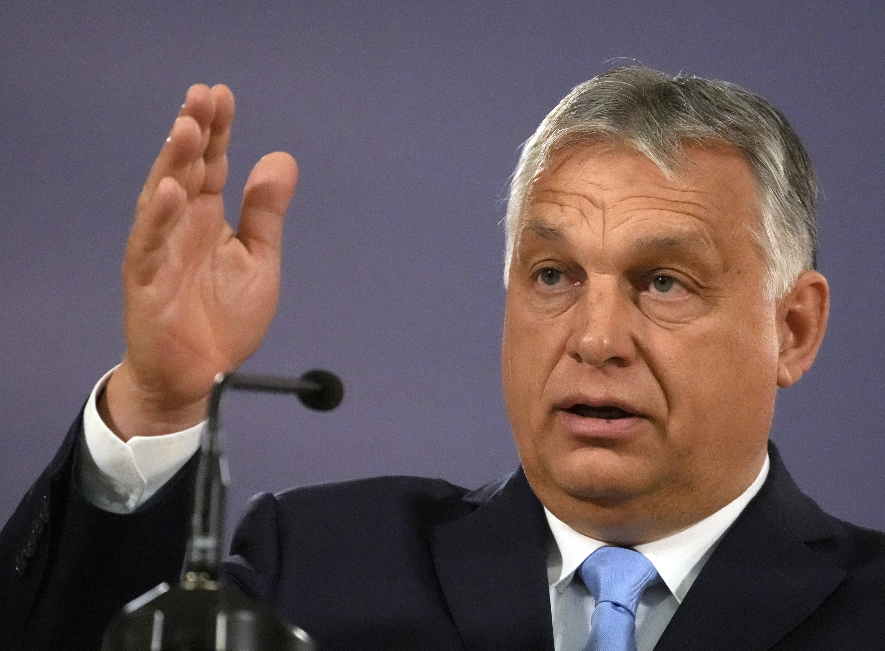 El primer ministro hngaro, Viktor Orban, en una rueda de prensa este jueves.