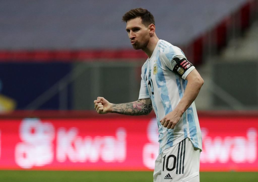 Messi celebra en semifinales.
