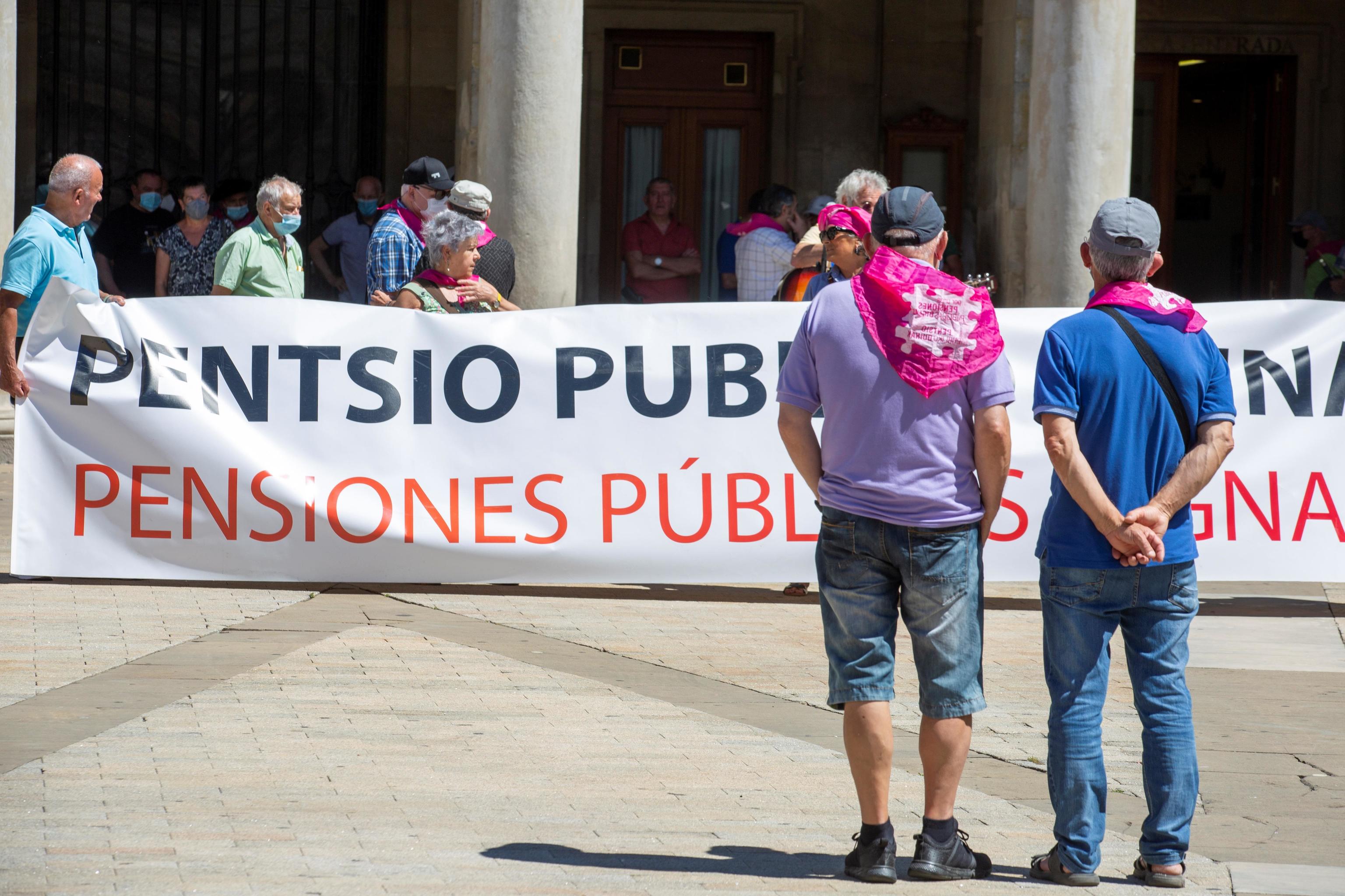 Una protesta de pensionistas, esta semana, en Vitoria.