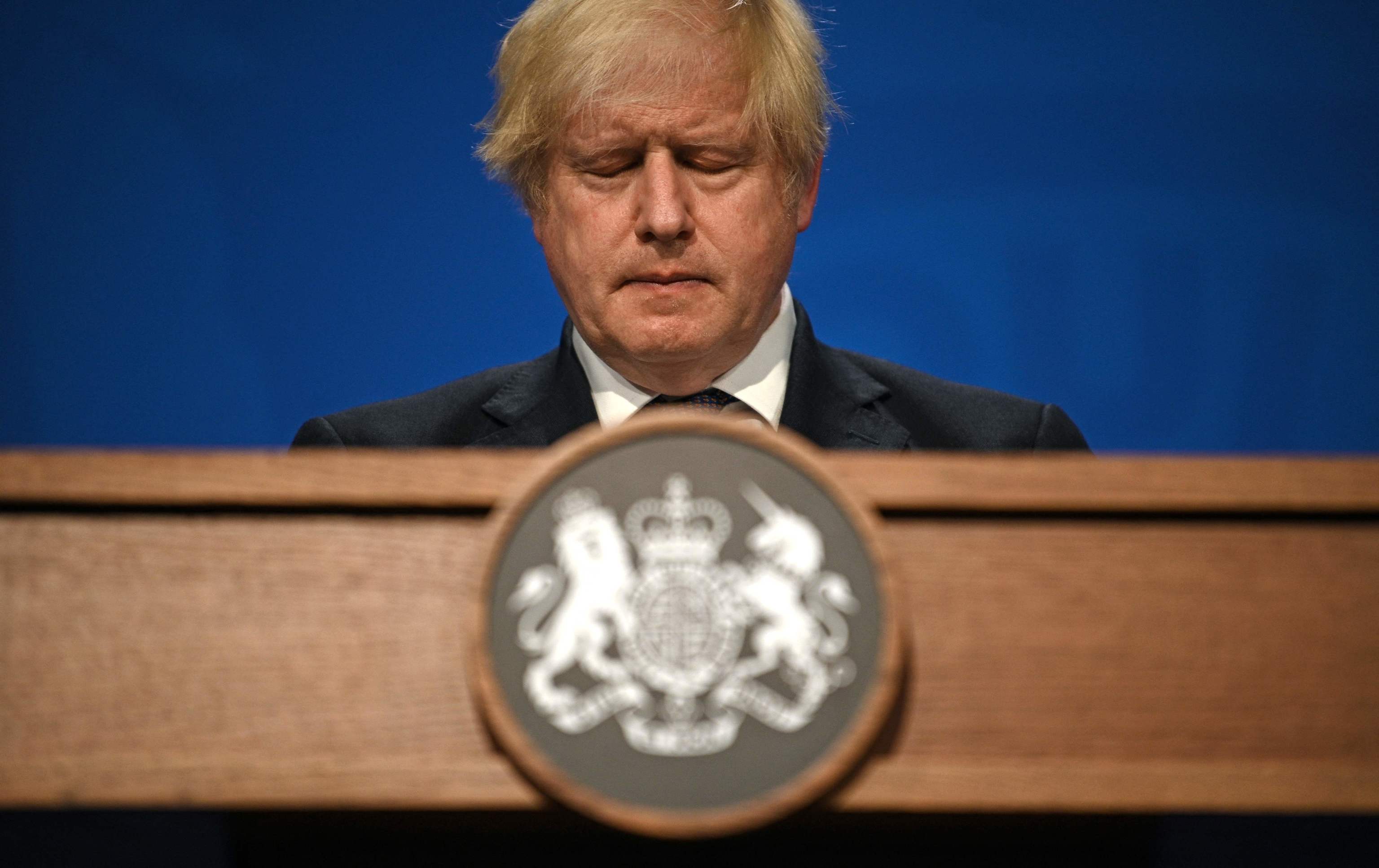 Boris Johnson, durante una rueda de prensa, el lunes en Londres.