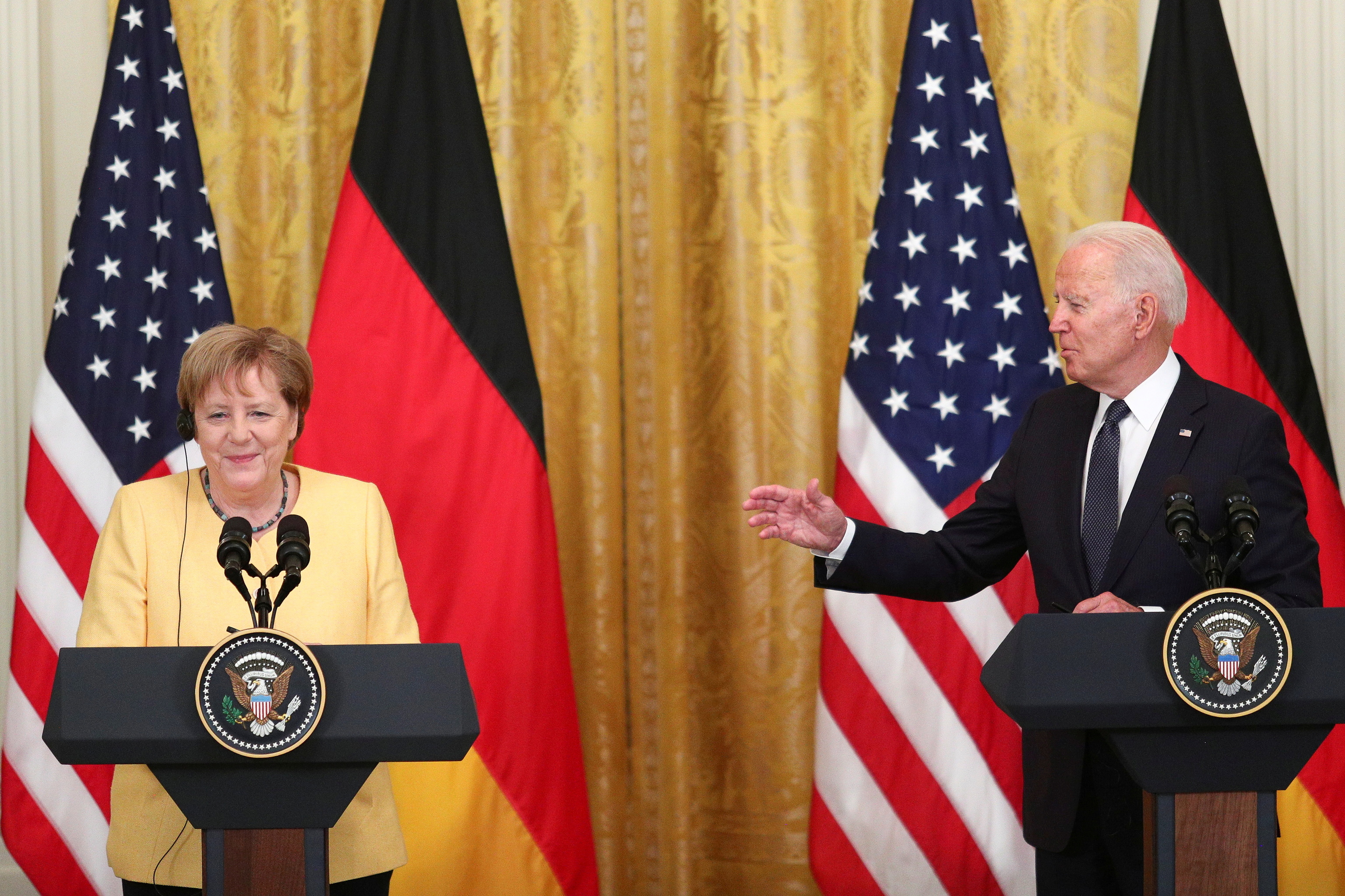 Angela Merkel y Joe Biden, este jueves en la Casa Blanca.