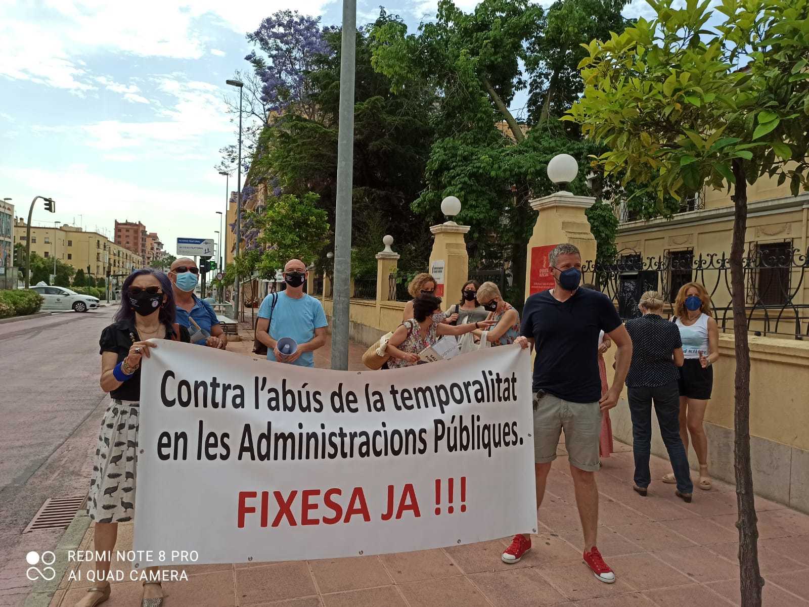 Interinos de Castelln, en una de las protestas convocadas este ao en todo el pas.