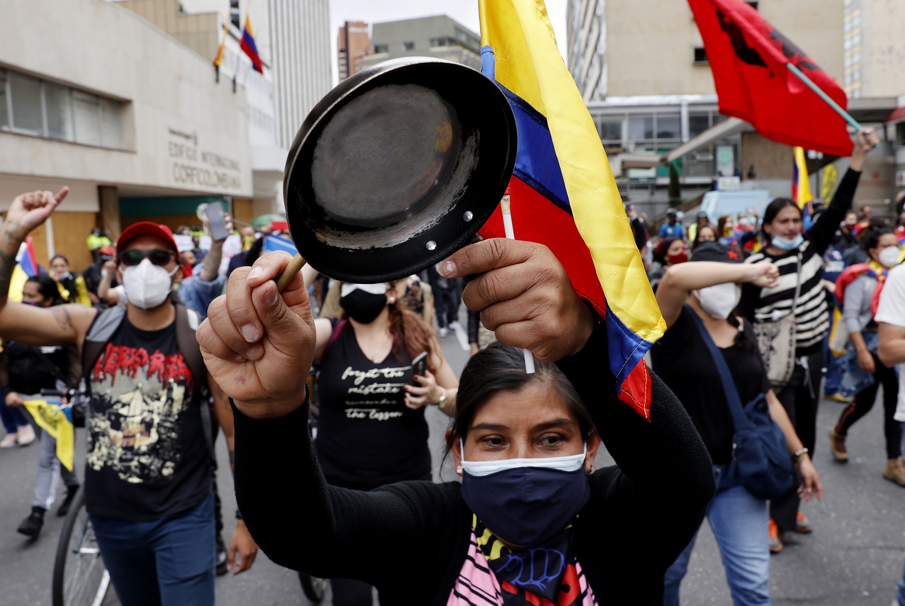 Protestas por el Da de la Independencia de Colombia.