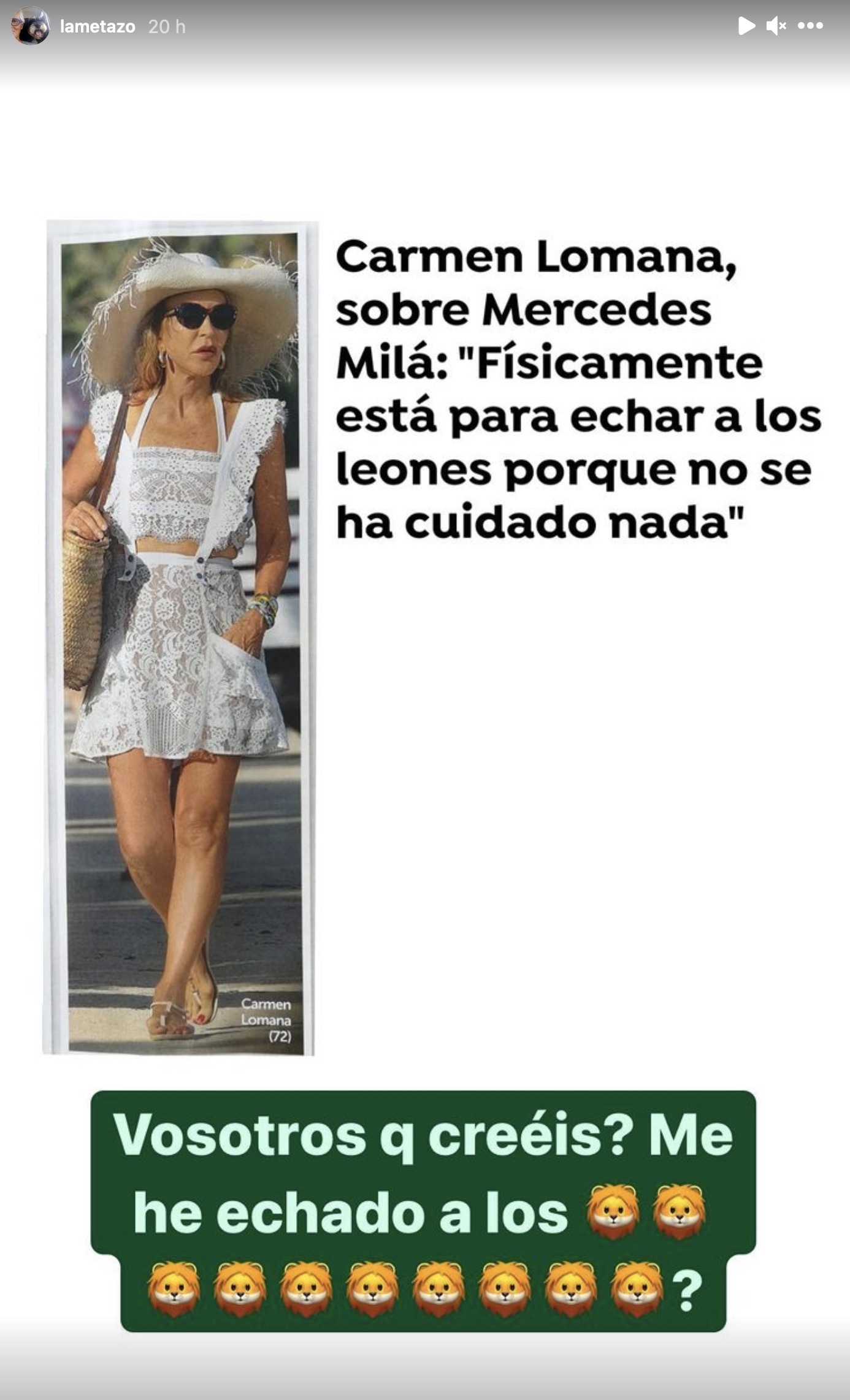 El recadito de Mercedes Mil a Carmen Lomana tras meterse con su aspecto fsico.