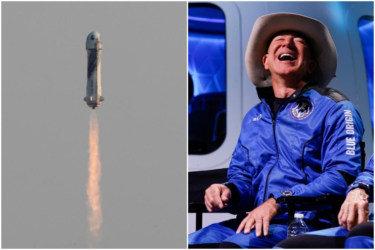 Bezos, en el cohete en el que ha viajado al espacio.