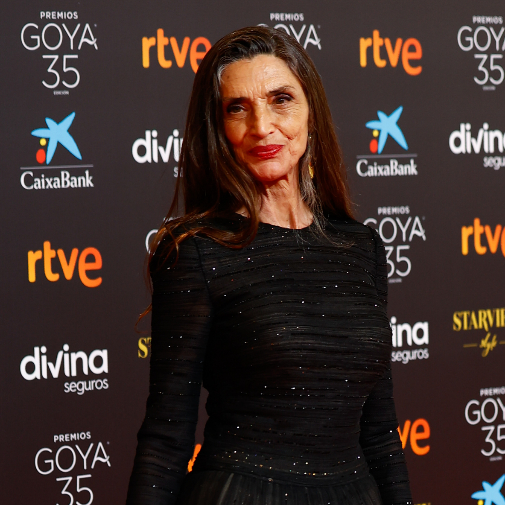 ngela Molina en la ltima edicin de los Premios Goya, con rojo de labios de Giorgio Armani.