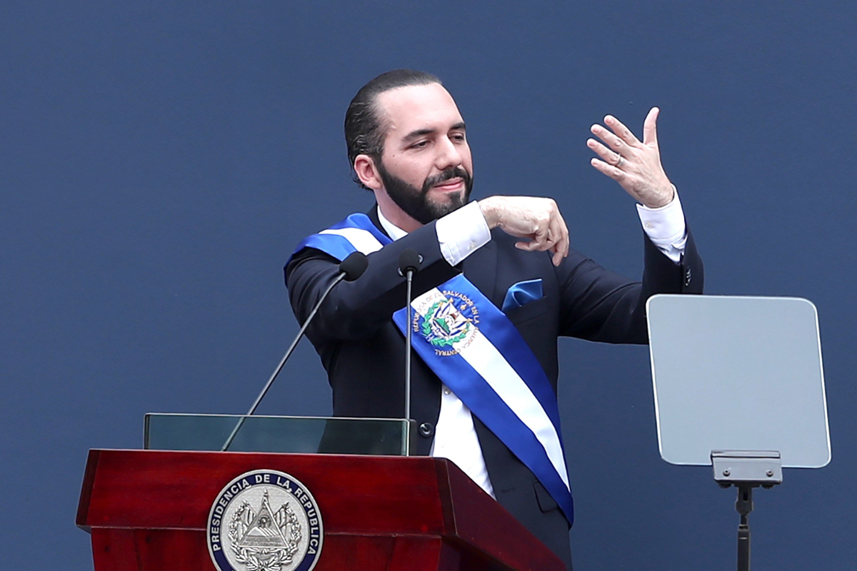 Nayib Bukele, durante su toma de posesión como presidente de El Salvador, en 2019.