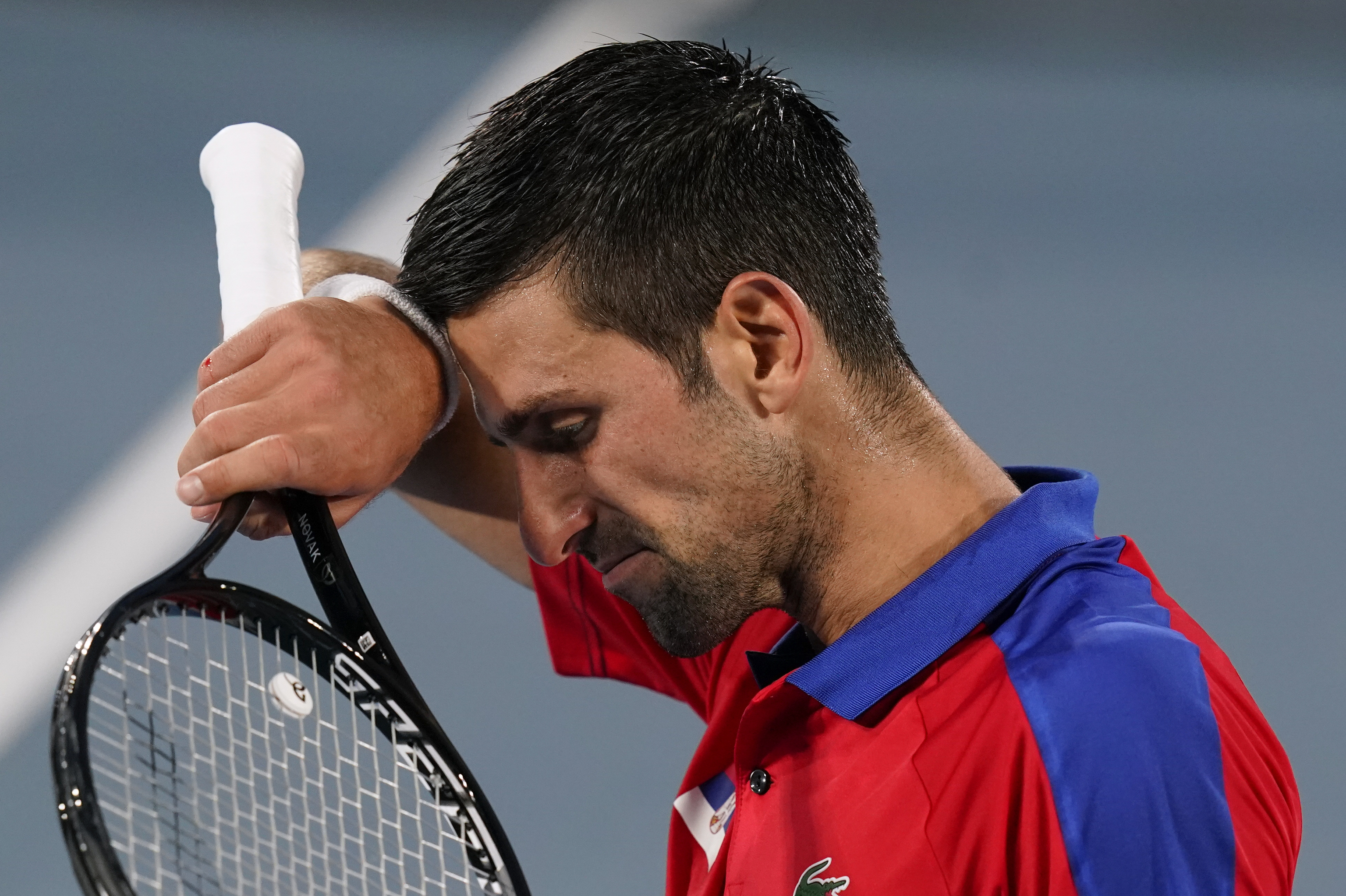 Djokovic, durante la semifinal ante Zverev.