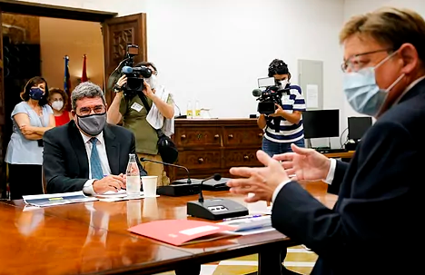 El ministro Escriv en su reunin con Puig y parte del Gobierno Valenciano.
