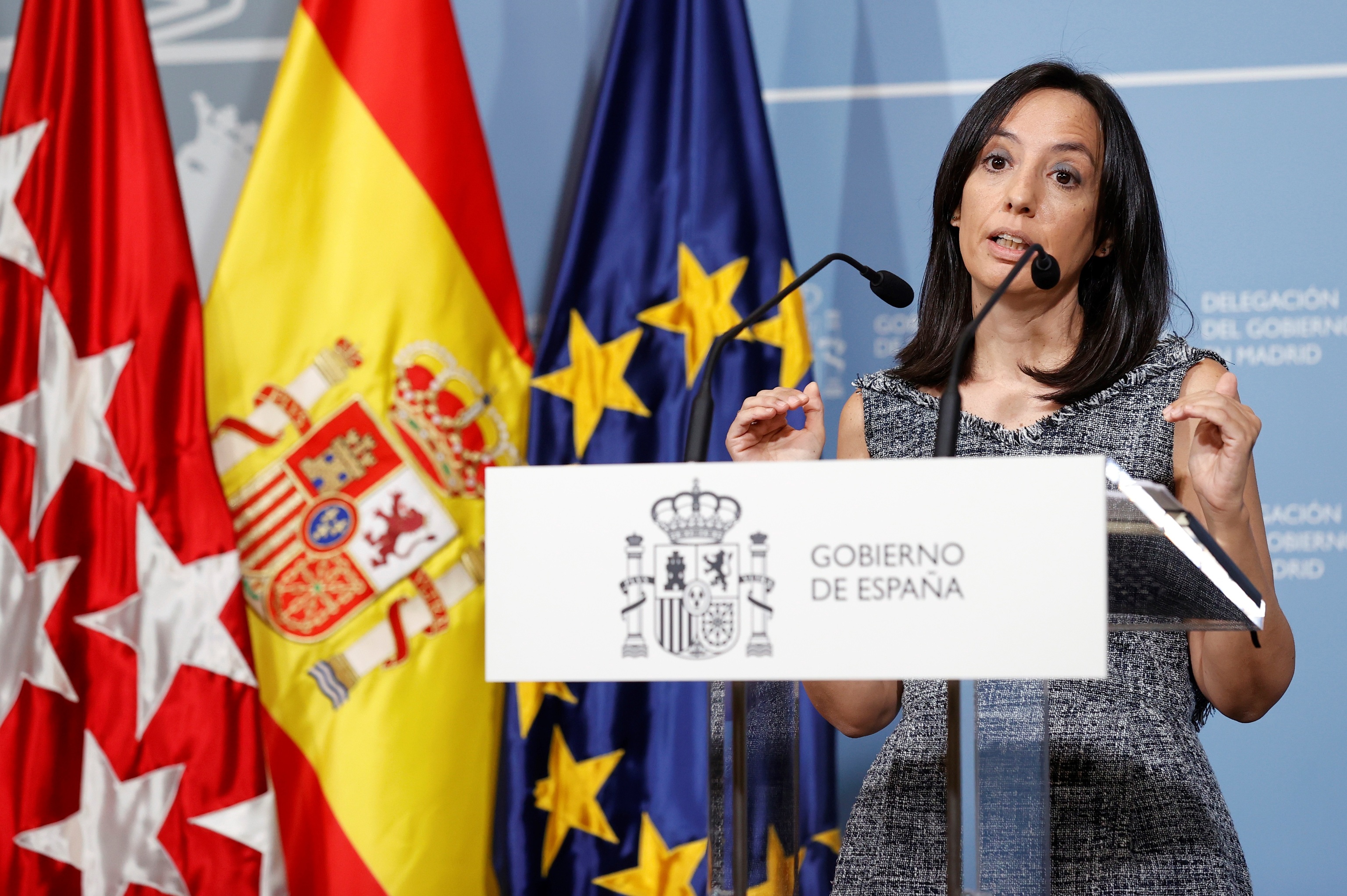 La delegada del Gobierno en Madrid, Mercedes Gonzlez, en una comparecencia la pasada semana.