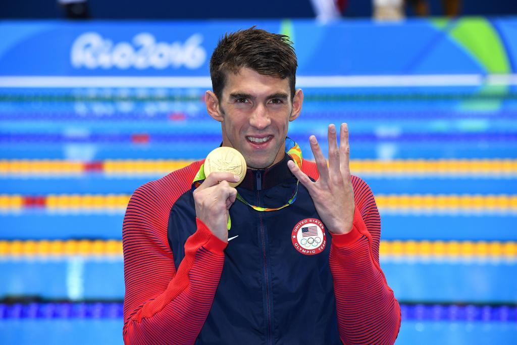 Michael Phelps celebra su cuarto oro en Ro