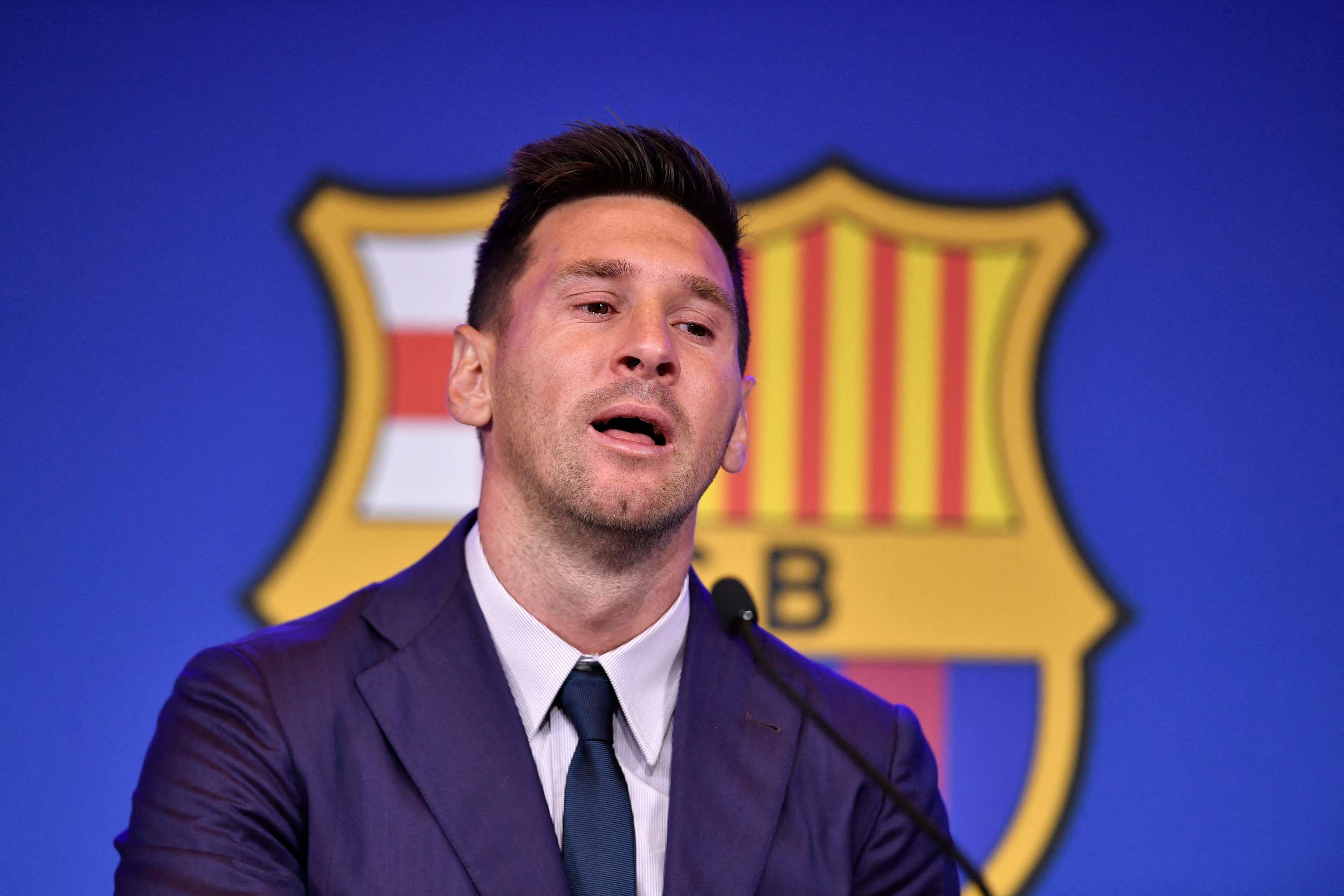 Leo Messi, durante la rueda de prensa.