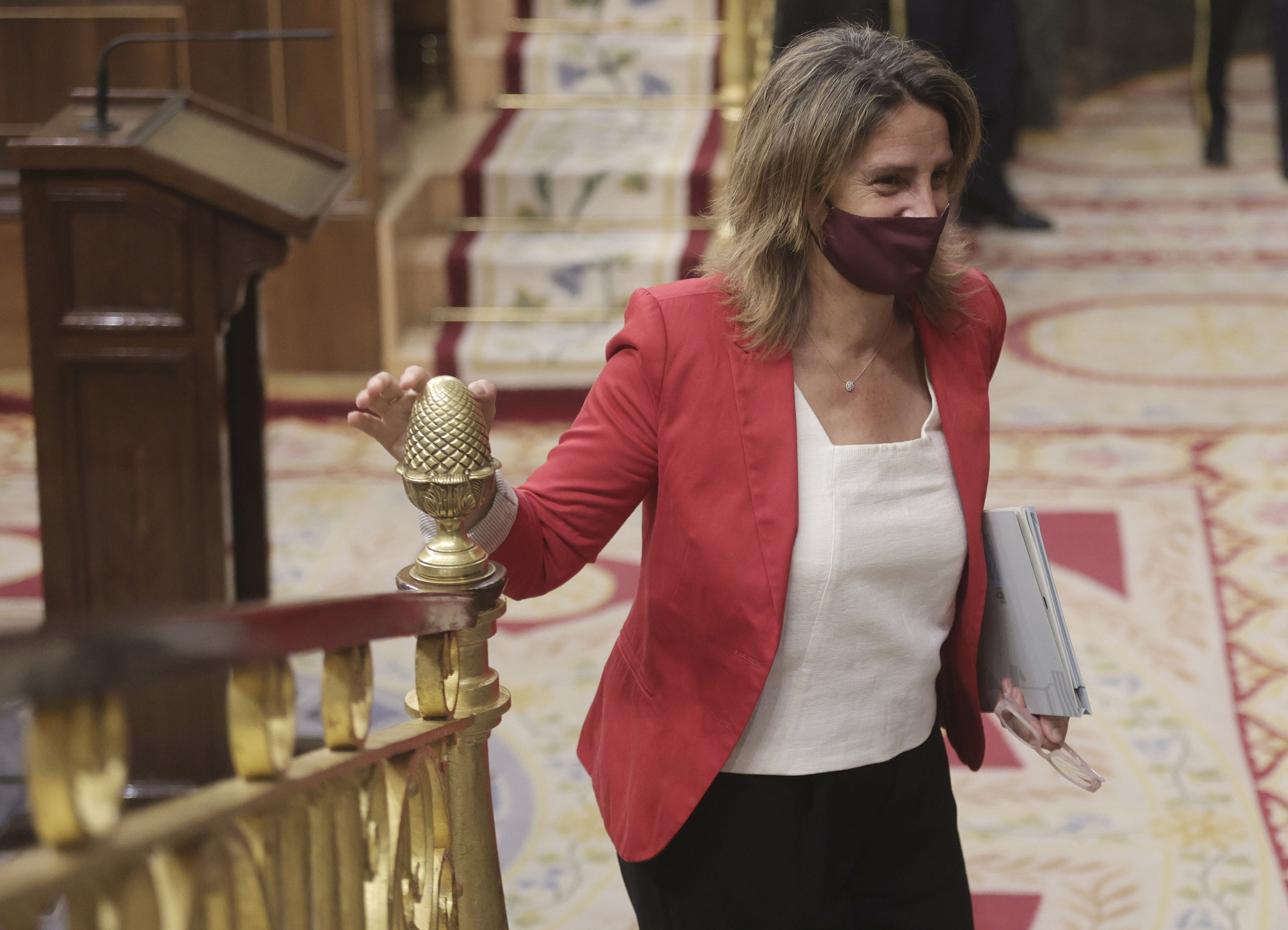 La vicepresidenta terceraTeresa Ribera a su llegada a una sesin plenaria en el Congreso el pasado mes de julio.