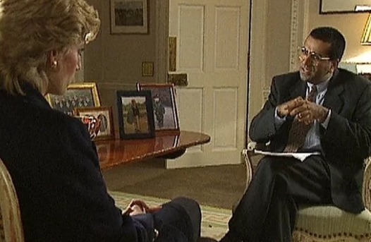 Martin Bashir entrevista a Lady Di para el programa 'Panorama' de la BBC en 1995.