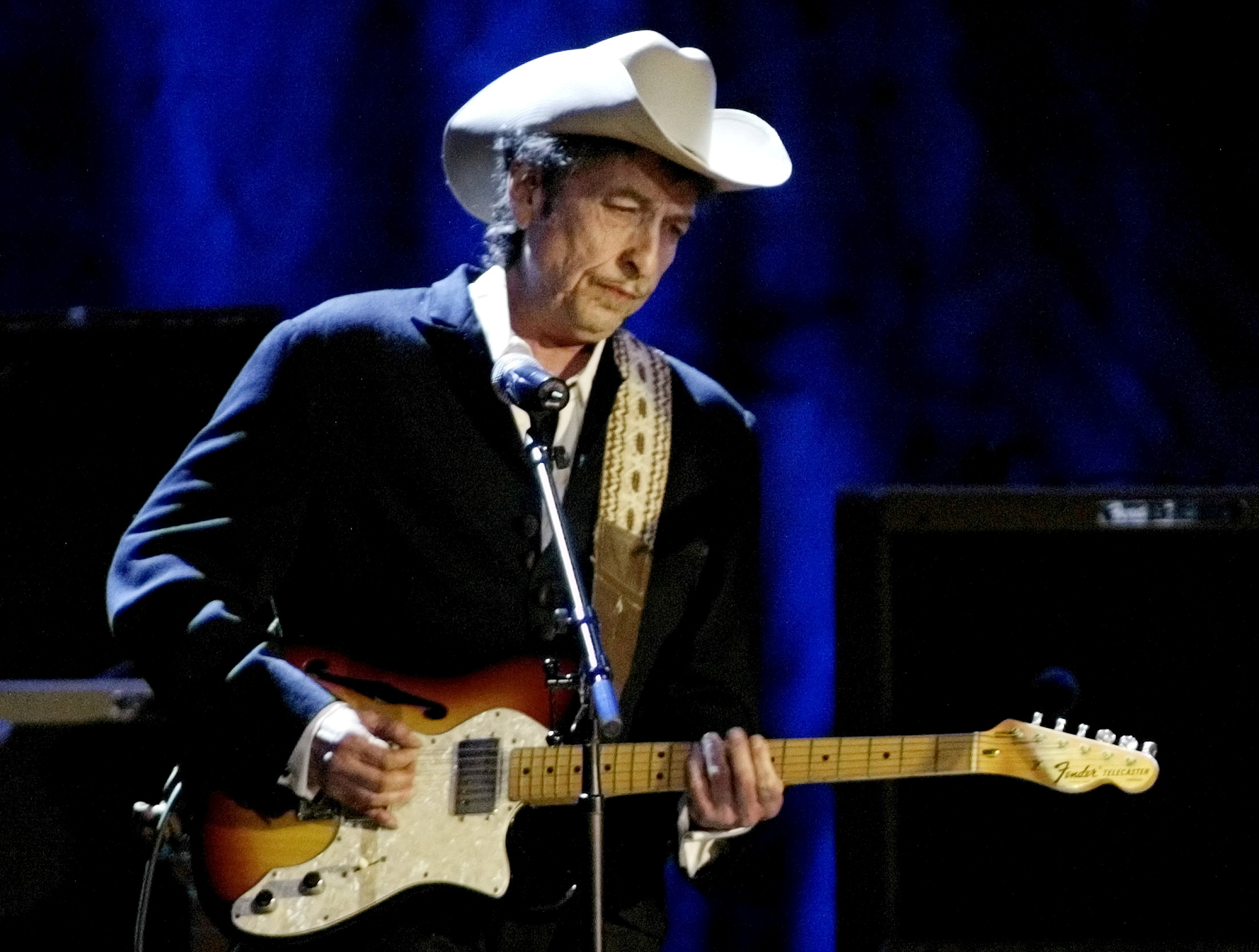 Bob Dylan, durante un concierto.