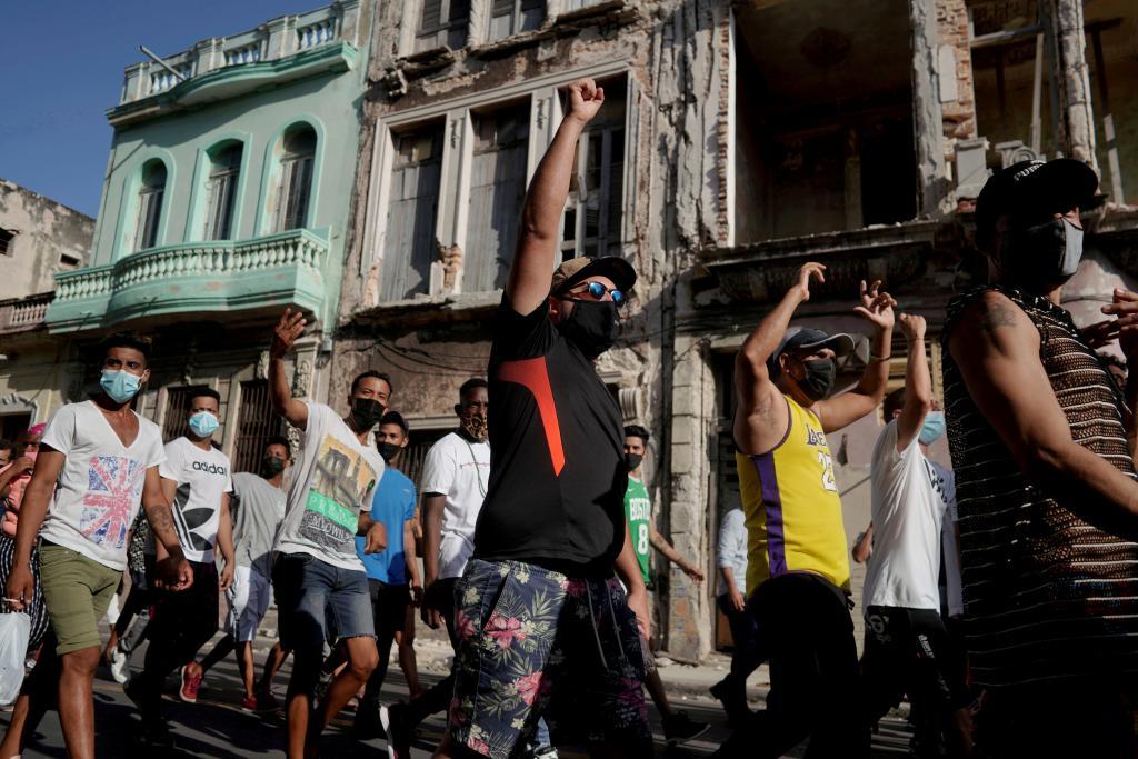 Protestas en La Habana contra el Gobierno cubano, el 11 de julio.