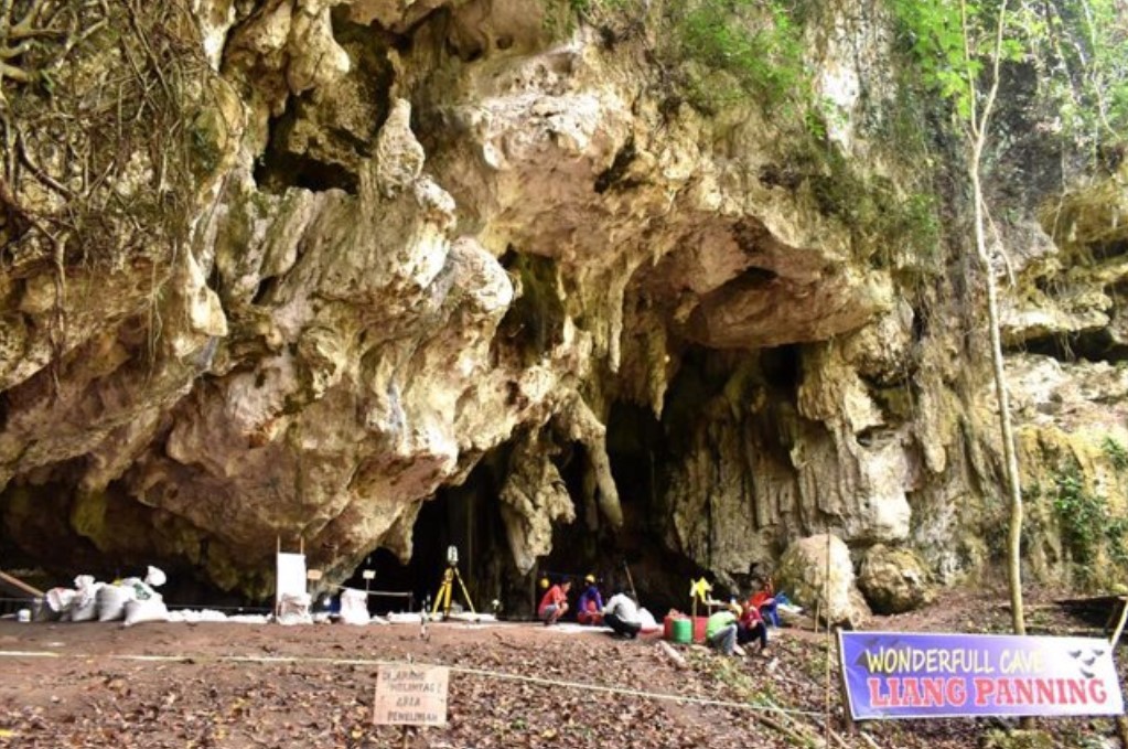 La cueva de Leang Panninge en la pennsula sur de Sulawesi, Indonesia.