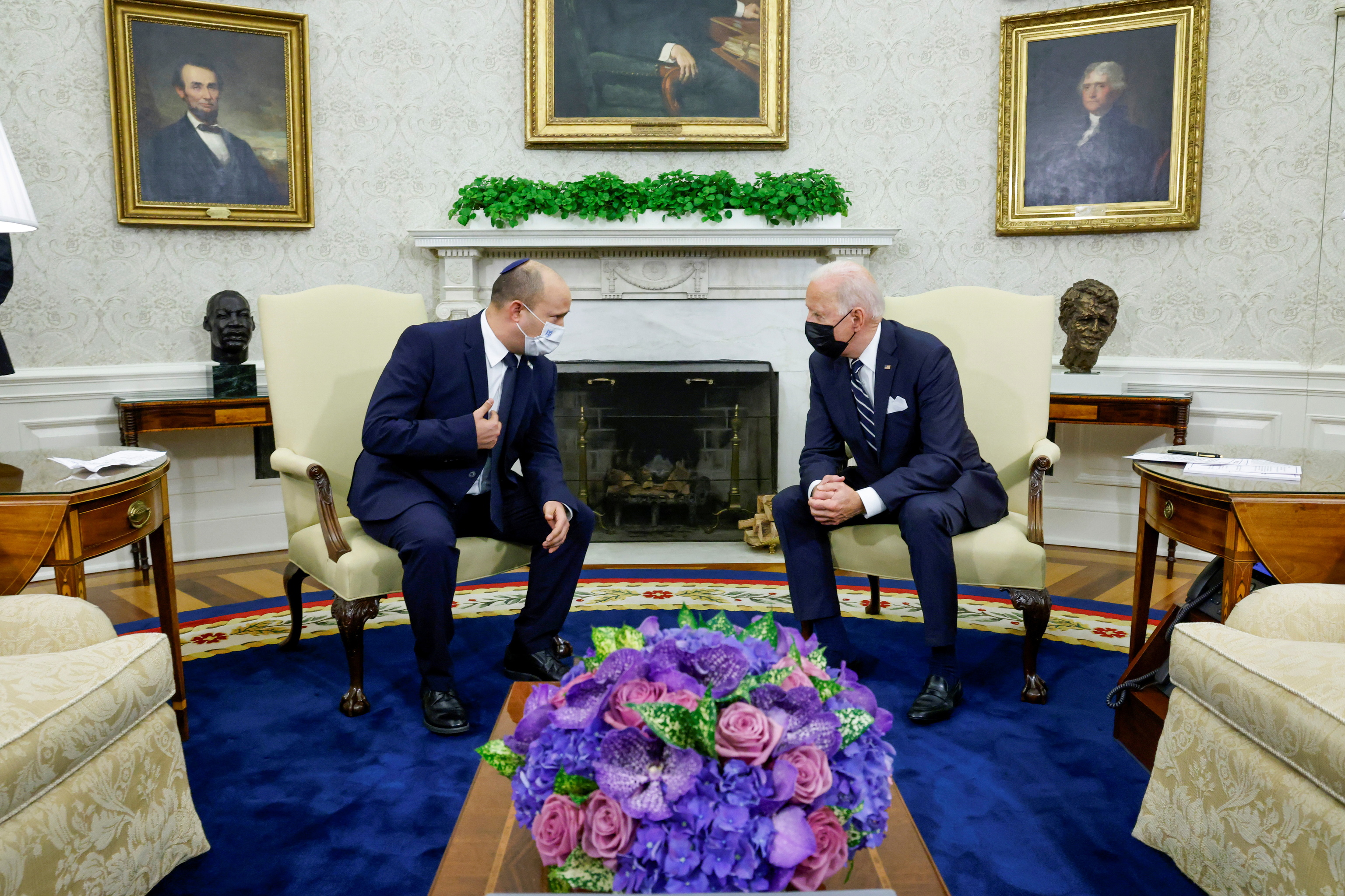 Naftali Bennet, junto a Joe Biden, en la Casa Blanca.
