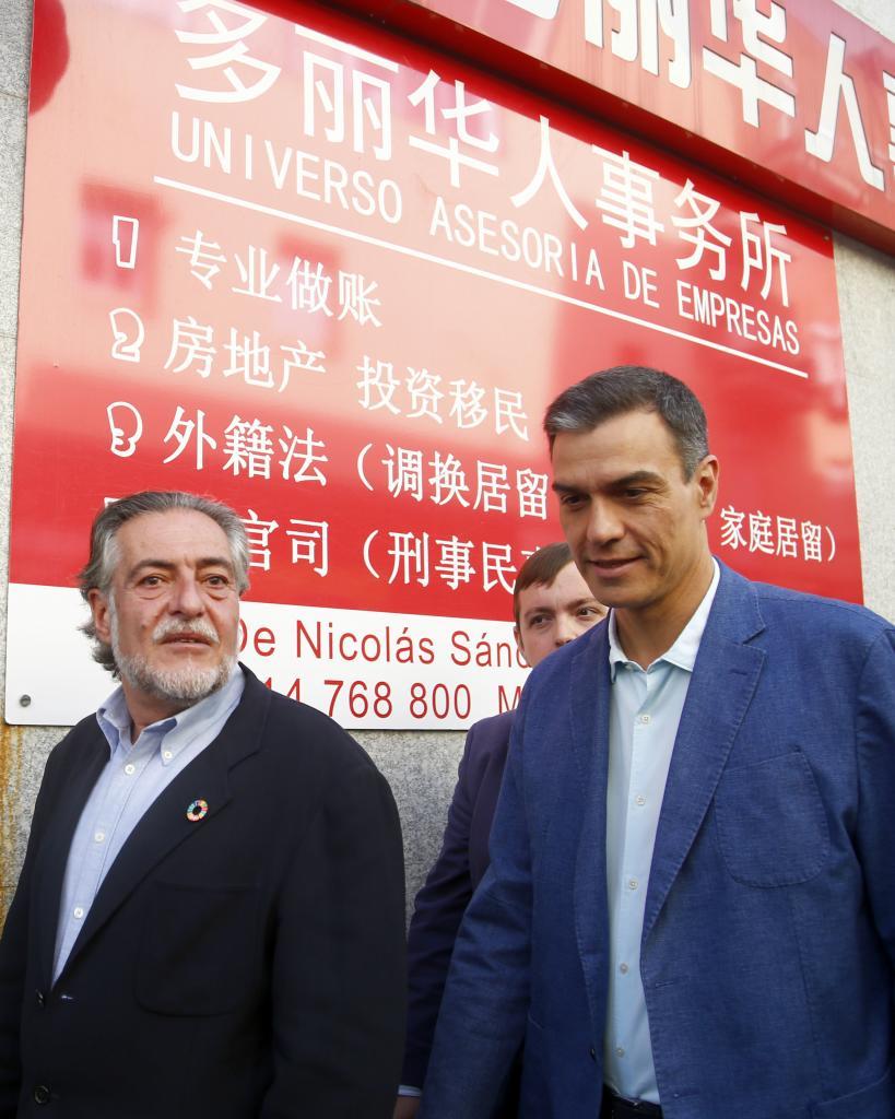 Sánchez, con Pepu, en la campaña de 2019.