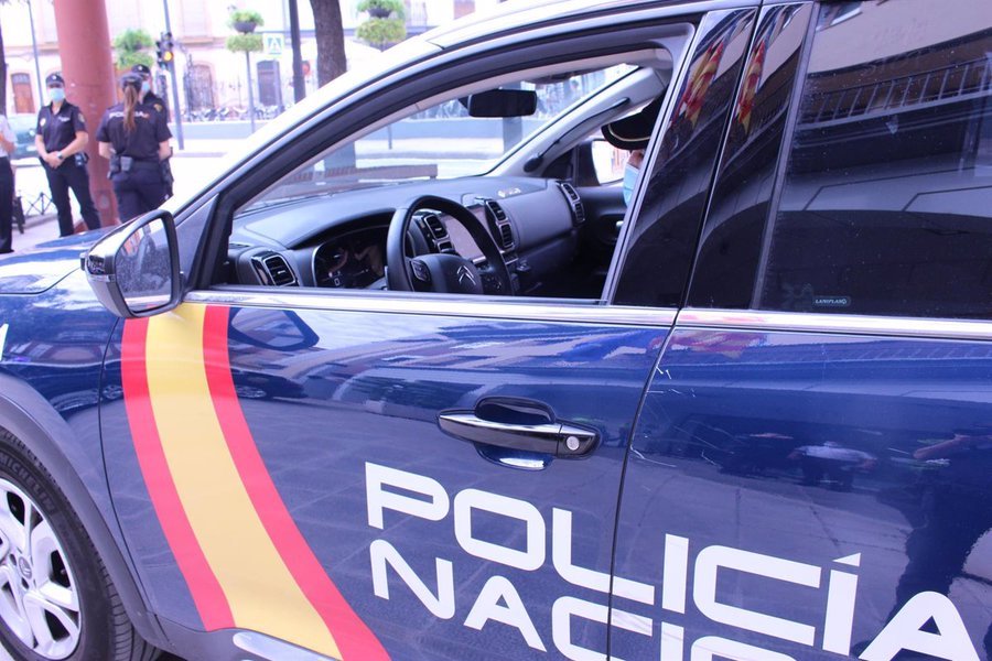 Un coche de la Polica Nacional durante una intervencin.