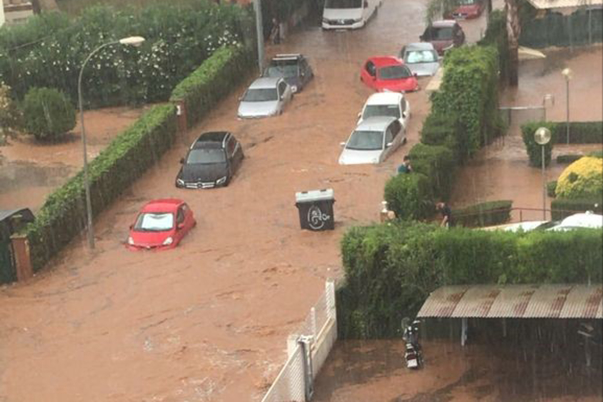 La DANA caus inundaciones en la zona norte de Benicssim el 29 de agosto. .