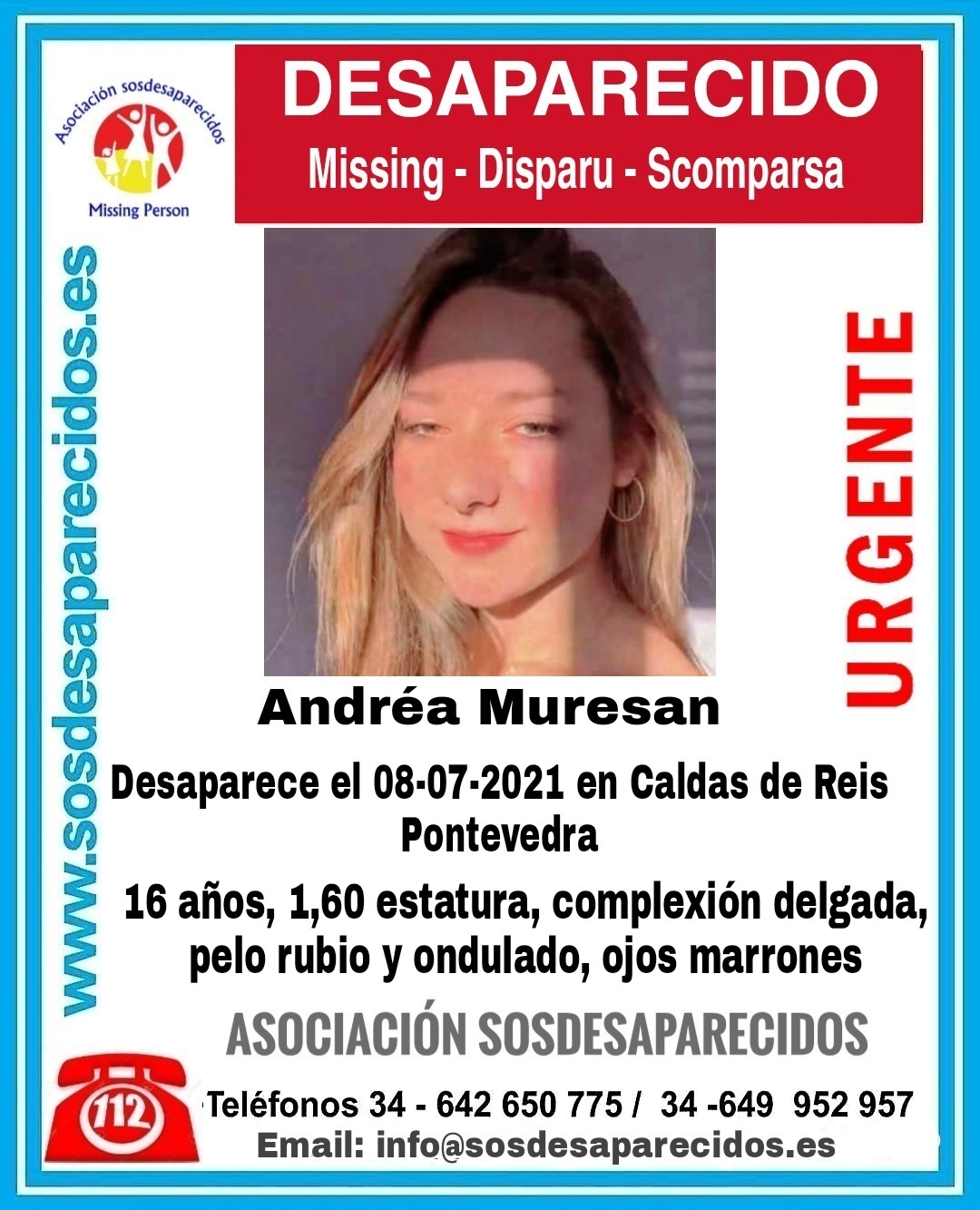 Cartel de SOS Desaparecidos.