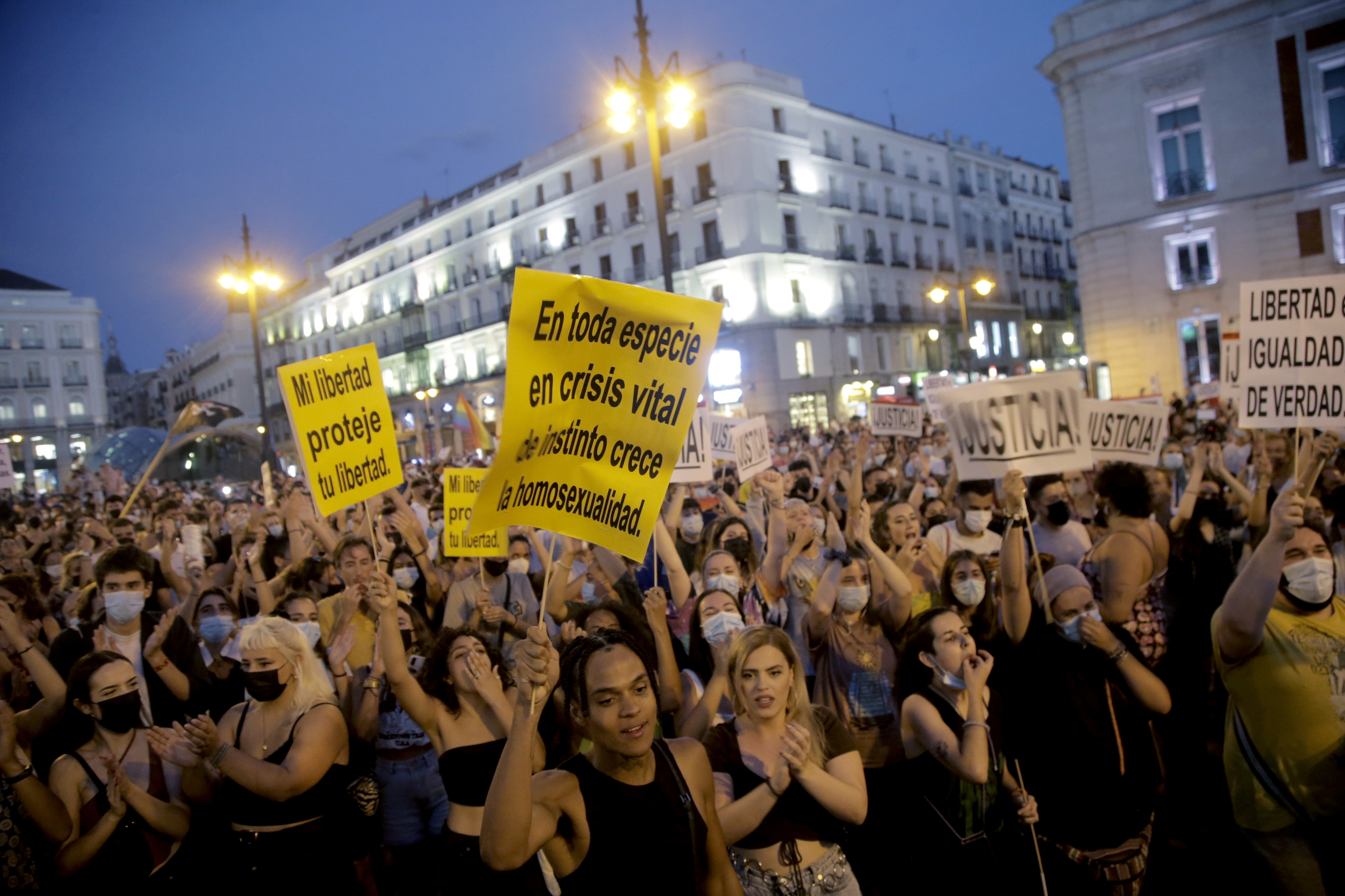 Manifestación en la Puerta del Sol, este miércoles.