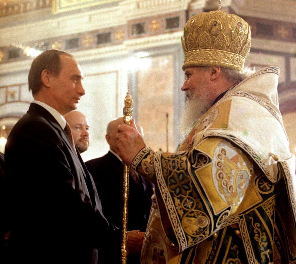 El patriarca ortodoxo Alexei II, durante la primera Navidad con Putin, cuando ste lleg al poder en 1999.
