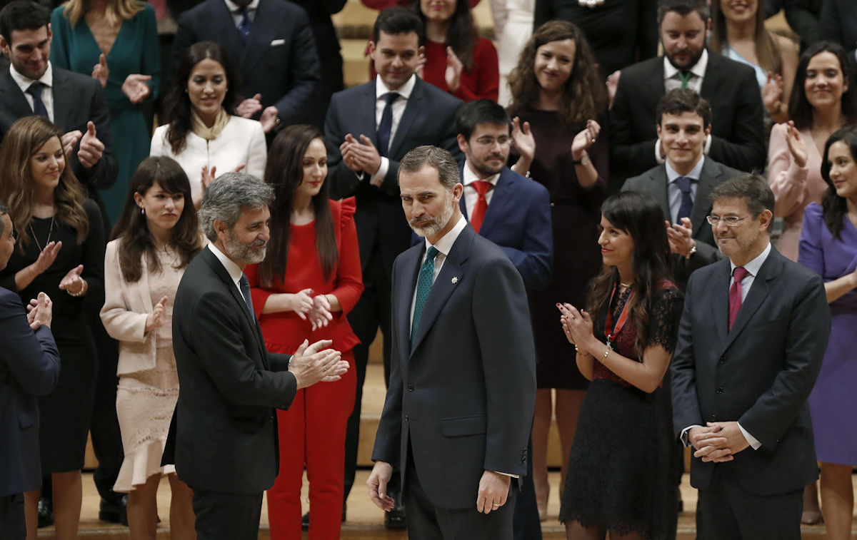 Felipe VI, en 2018, en la última vez que estuvo en Barcelona en la entrega de despachos a los nuevos jueces.