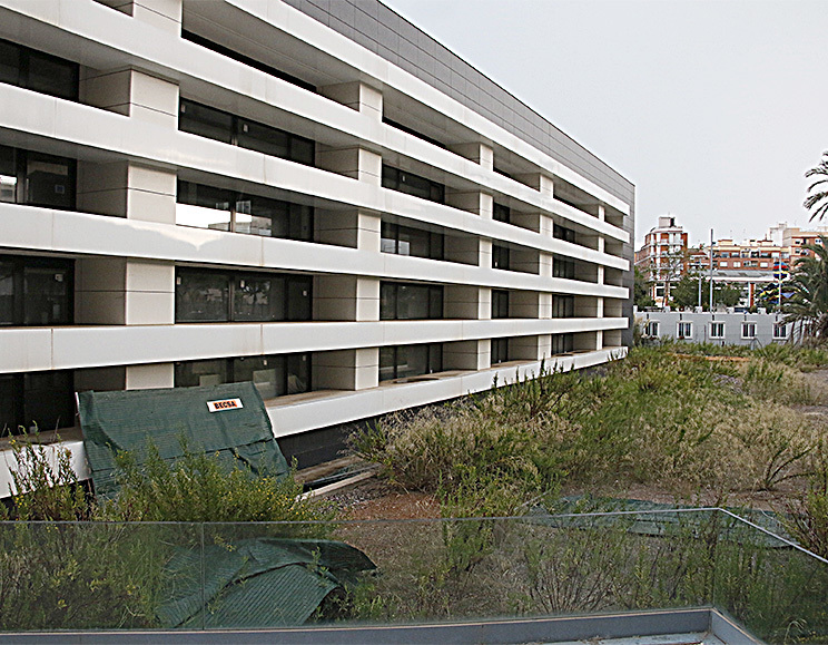 Vista del edificio de Oncologa en el Hospital Provincial.