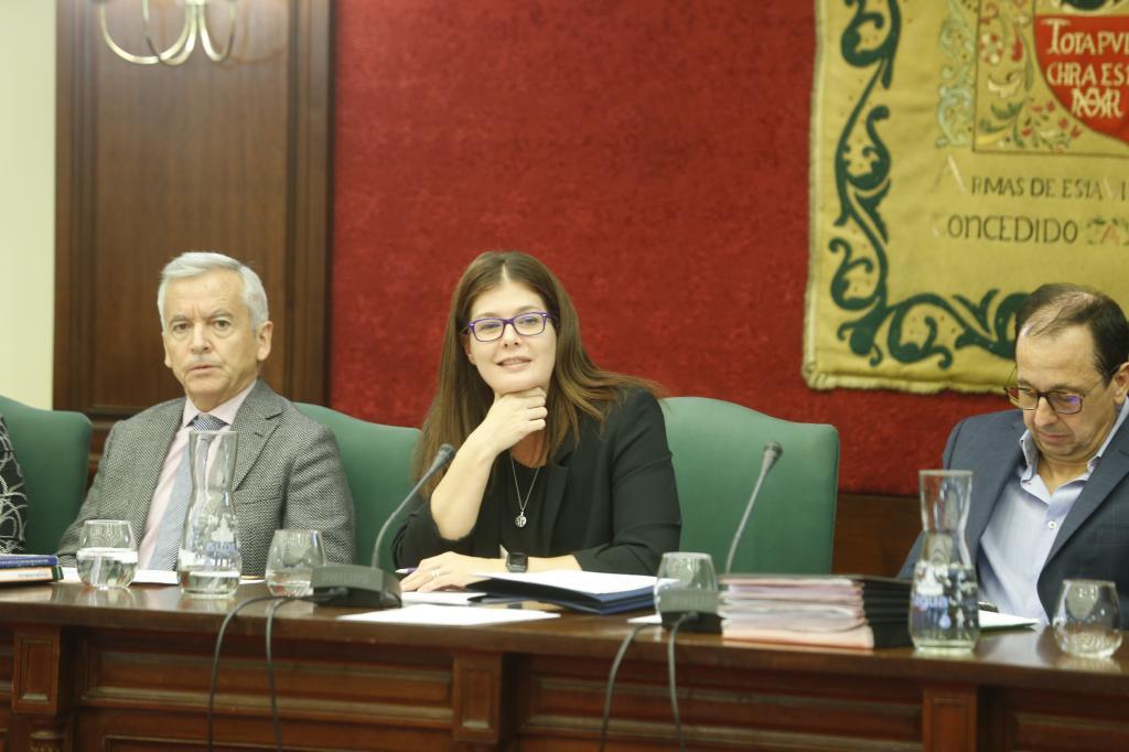 Natalia Posse durante un Pleno en el Ayuntamiento de Mstoles.