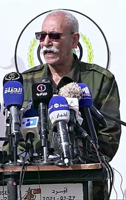 Brahim Ghali durante una rueda de prensa.