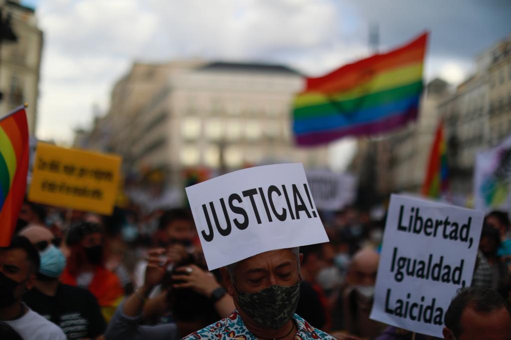 Manifestacin contra la homofobia y los delitos de odio en Madrid.
