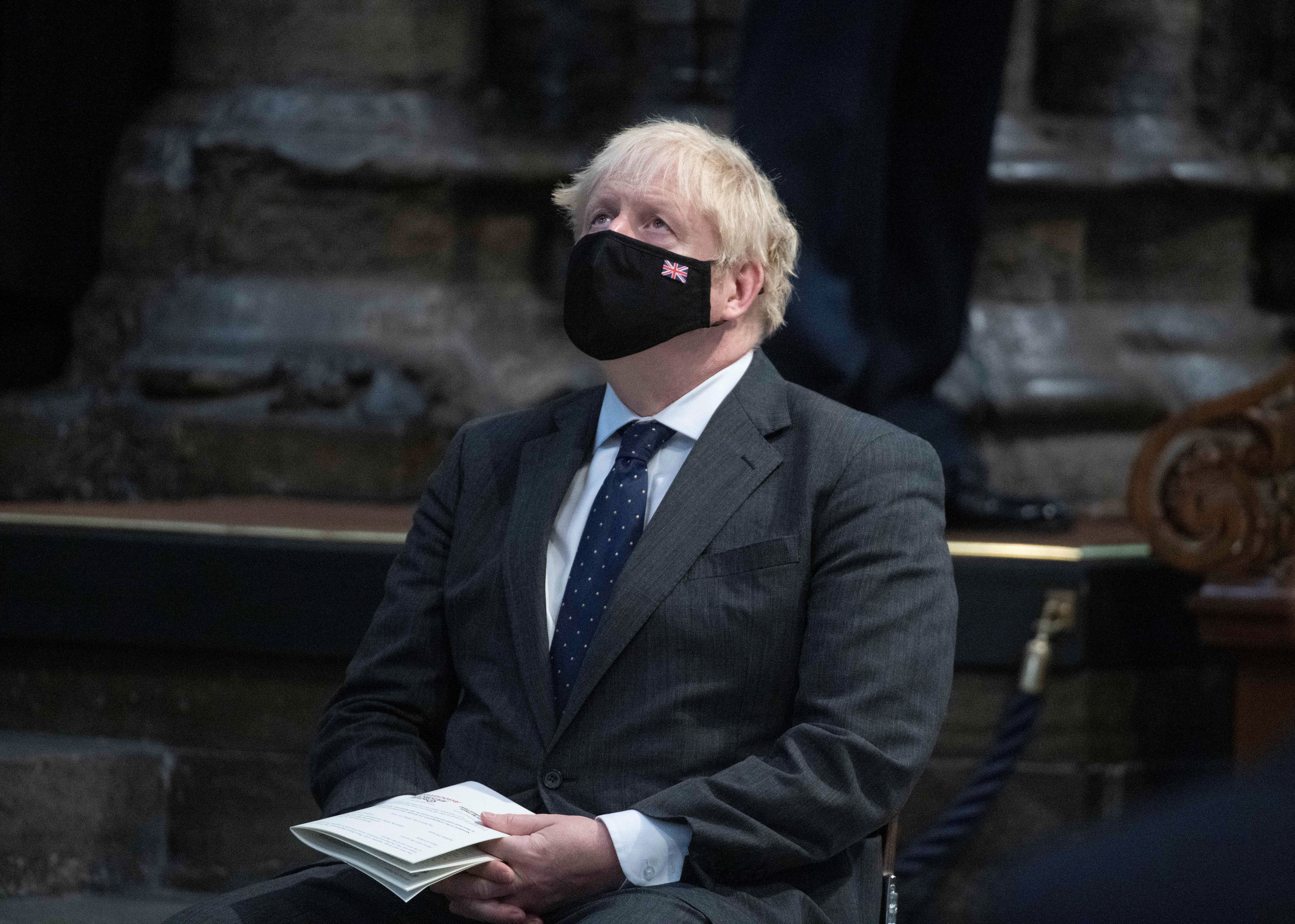 Boris Johnson, en un acto reciente para conmemorar la Batalla de Inglaterra.