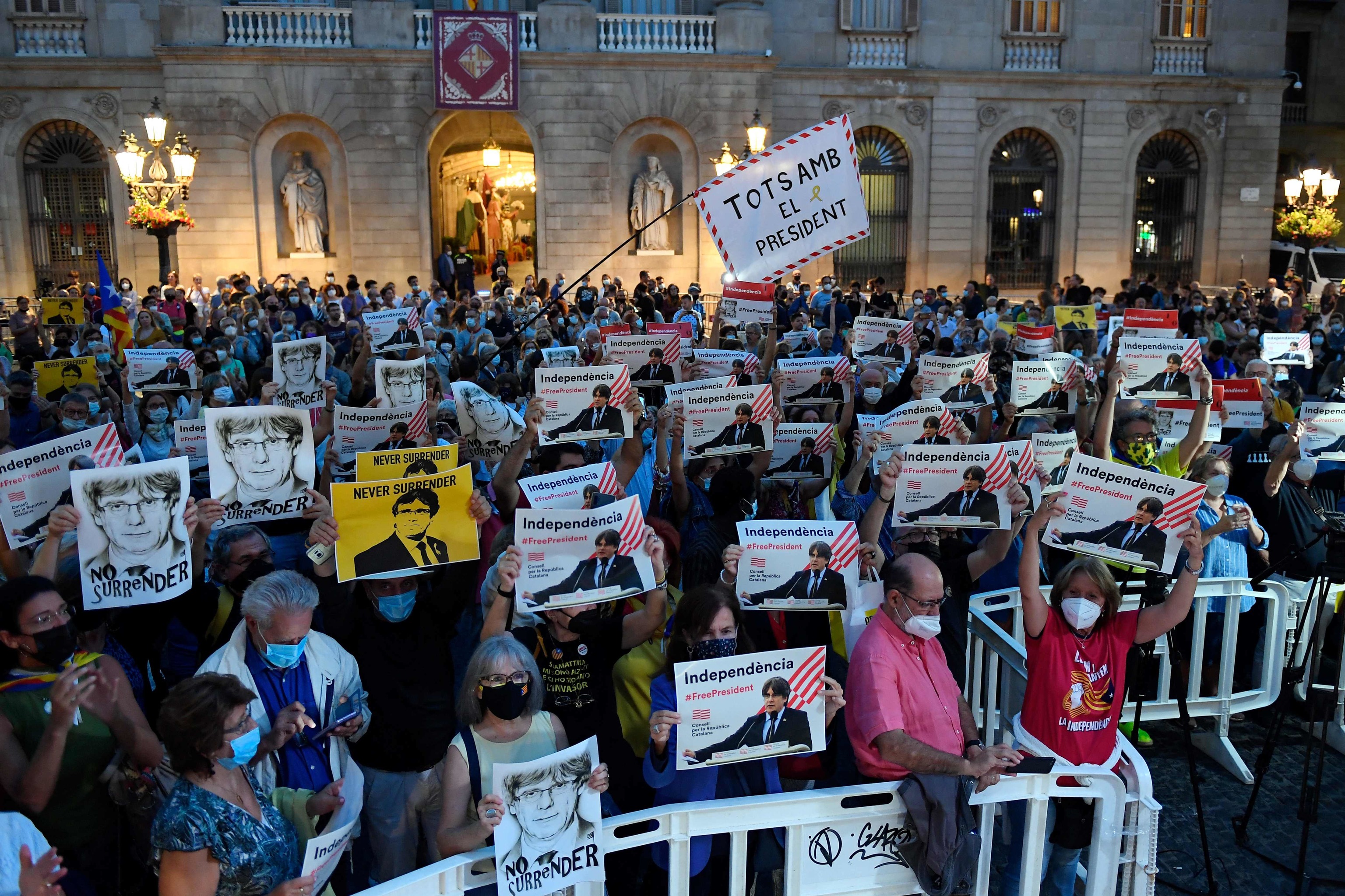 Protestas este viernes a favor de Puigdemont en Barcelona