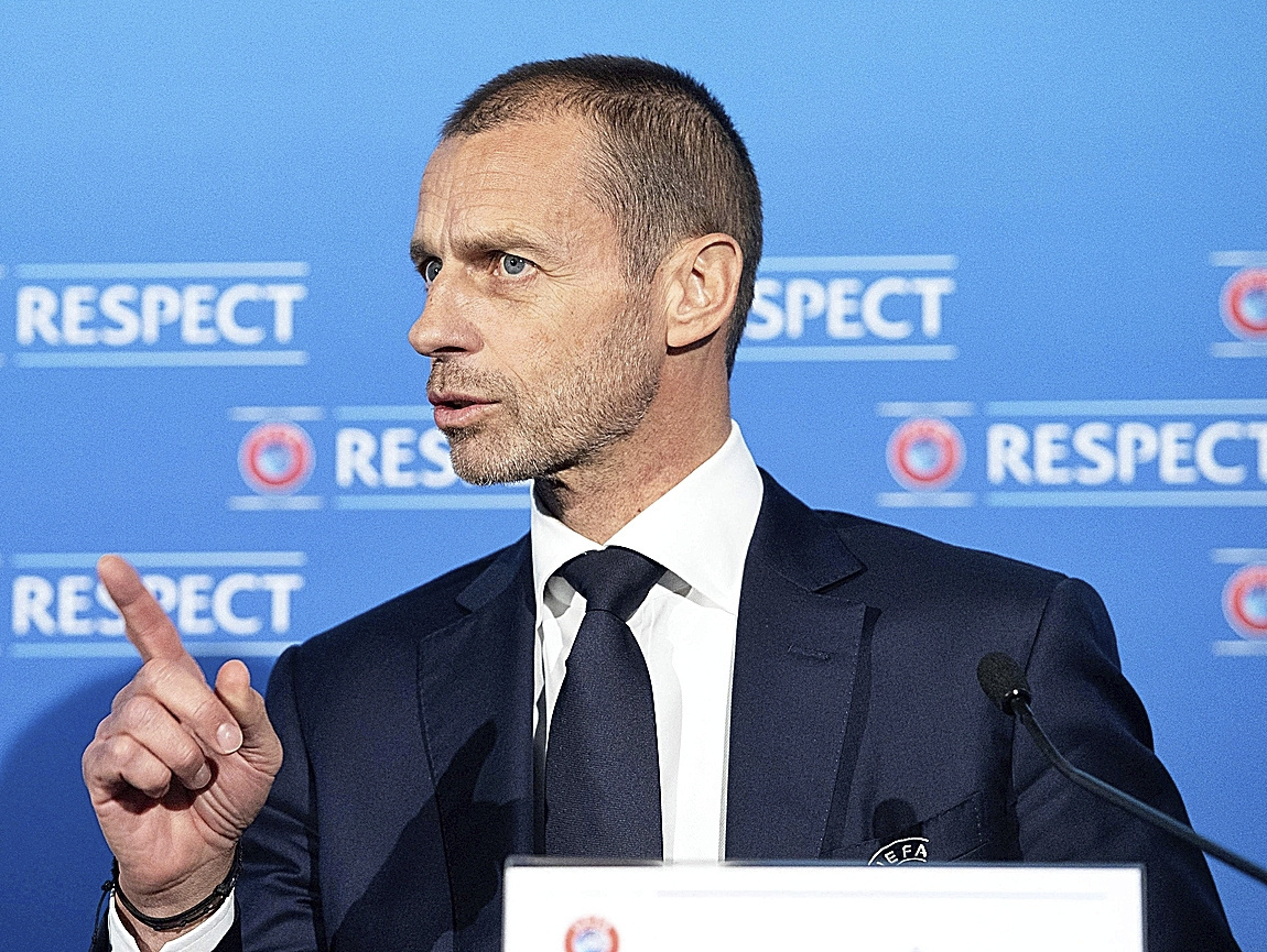 El presidente de la UEFA, Aleksander Ceferin, en un acto.