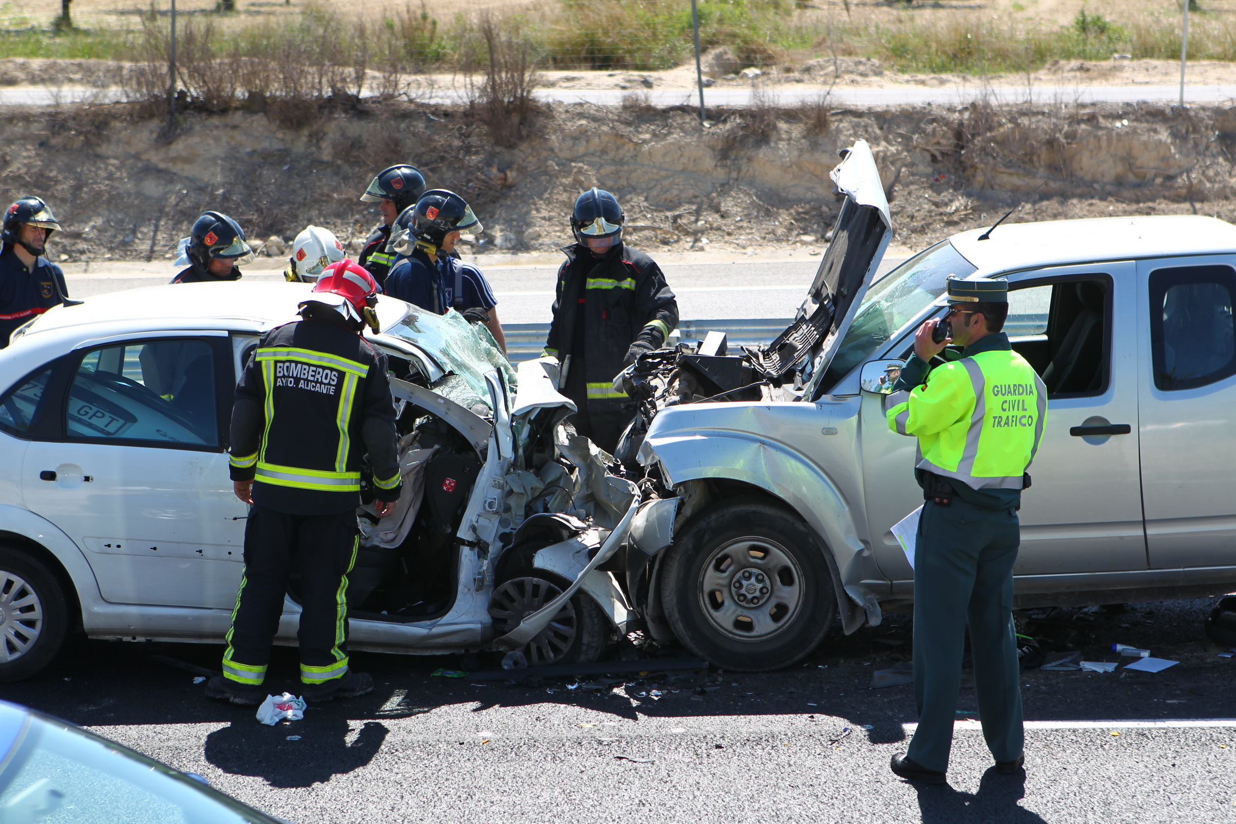 Accidente de tráfico en la autovía de Alicante.