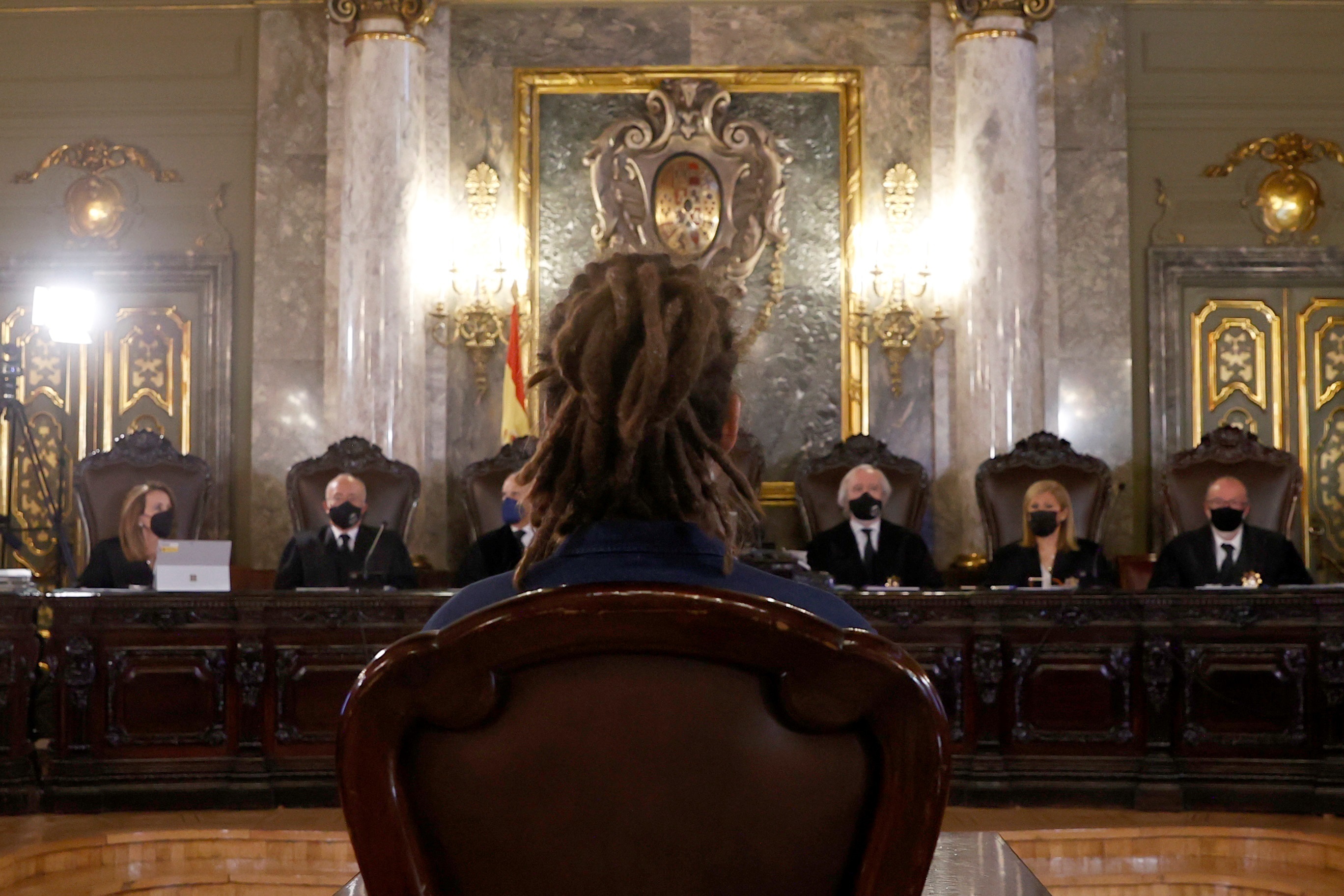 El ex secretario de Organización de Podemos y diputado Alberto Rodríguez durante su juicio en el Tribunal Supremo.