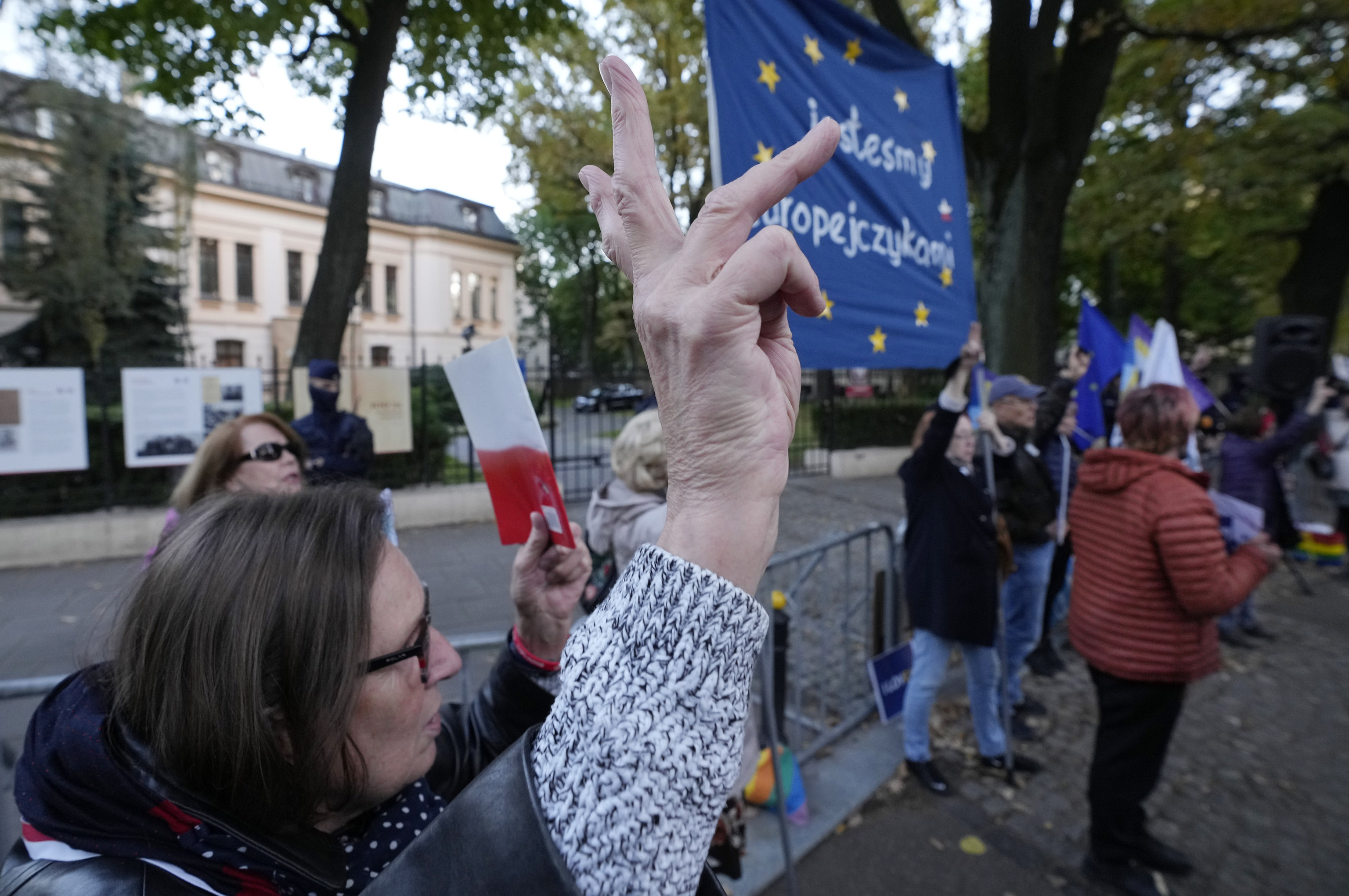 Protesta frente al Tribunal Constitucional polaco, este jueves.