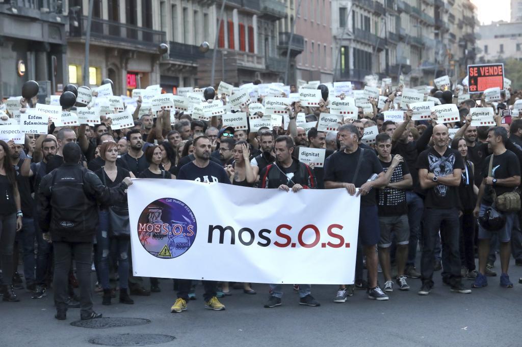 Protesta de Mossos hace 3 aos en Barcelona